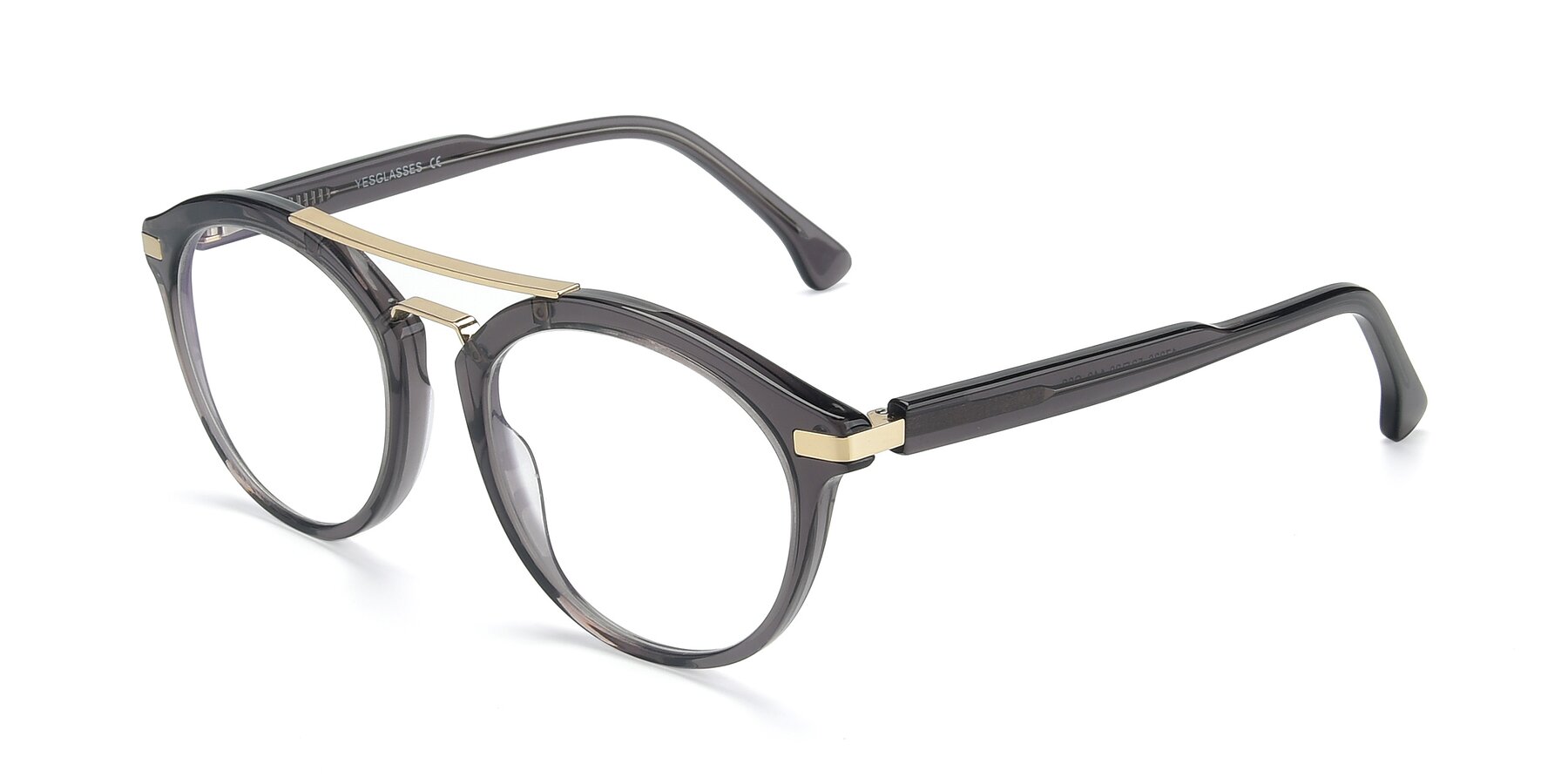 Angle of 17236 in Gray-Gold with Clear Reading Eyeglass Lenses