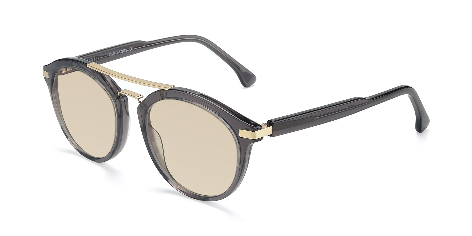 Angle of 17236 in Gray-Gold with Light Brown Tinted Lenses