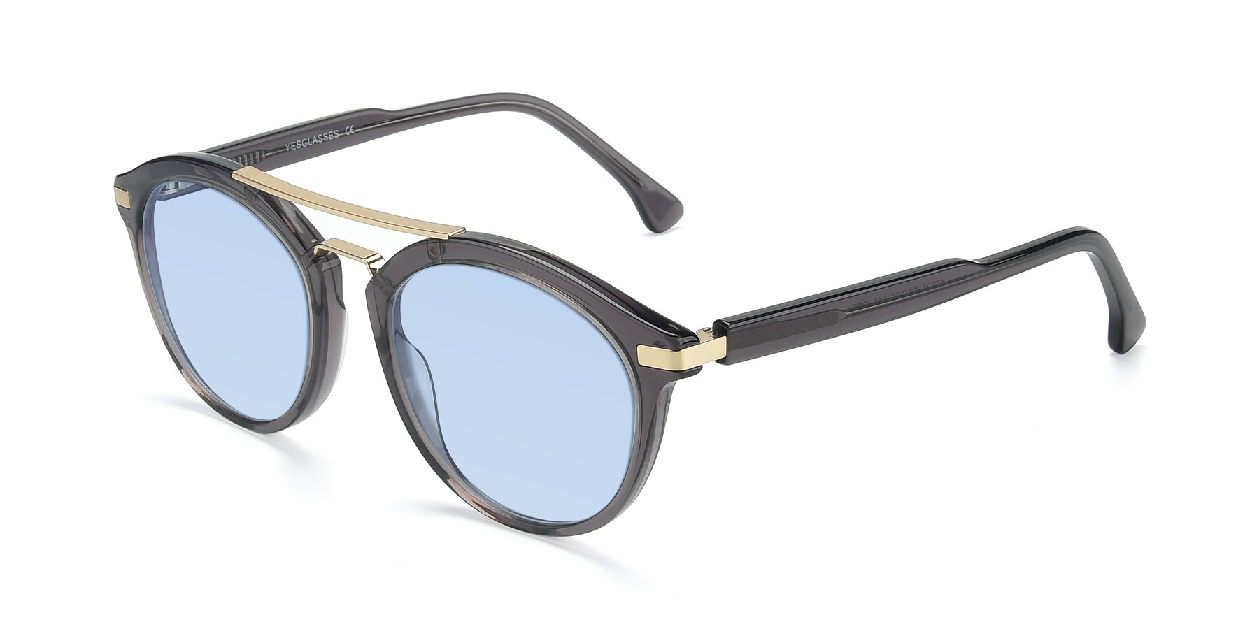 Angle of 17236 in Gray-Gold with Light Blue Tinted Lenses