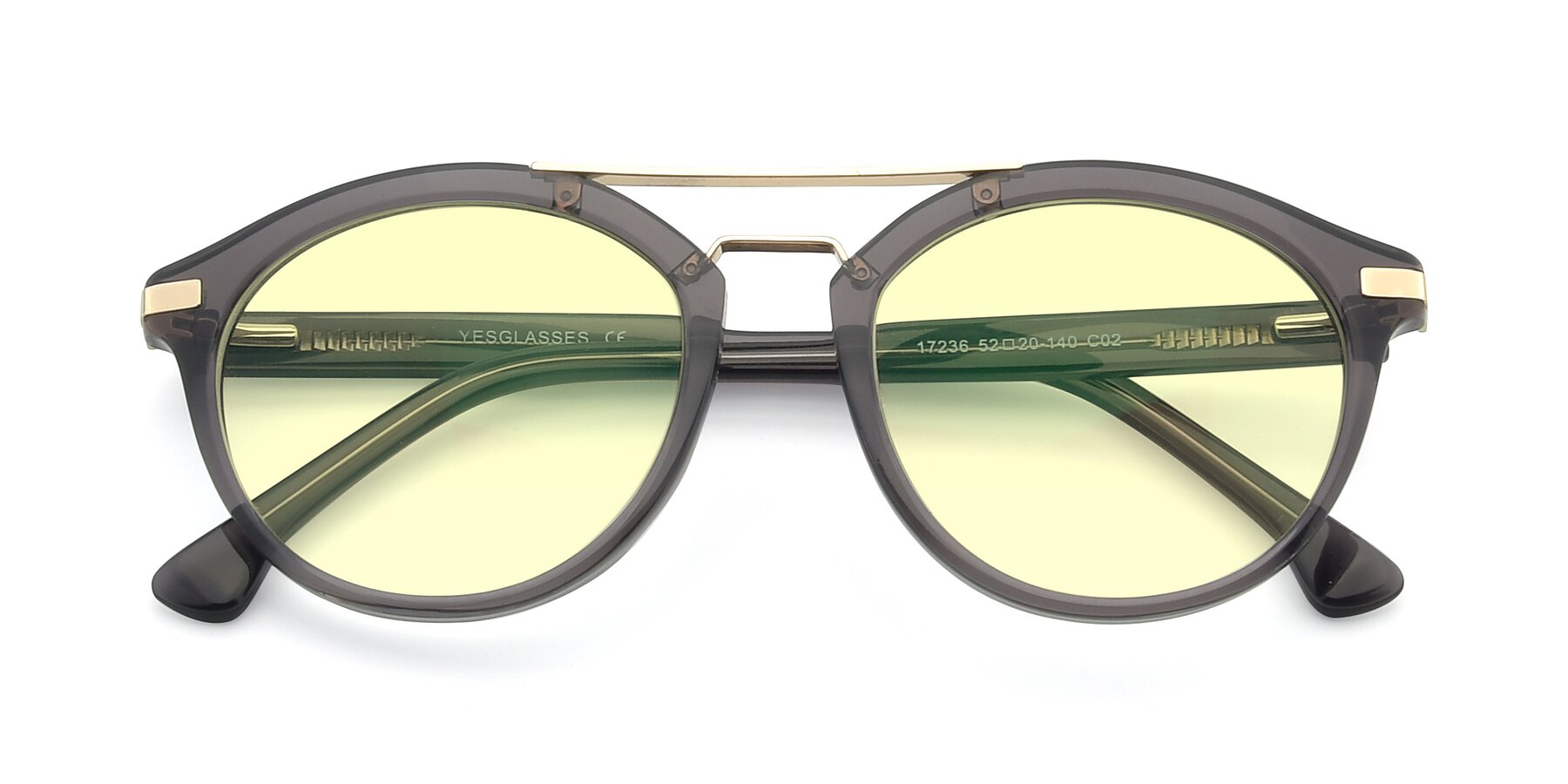 Folded Front of 17236 in Gray-Gold with Light Yellow Tinted Lenses