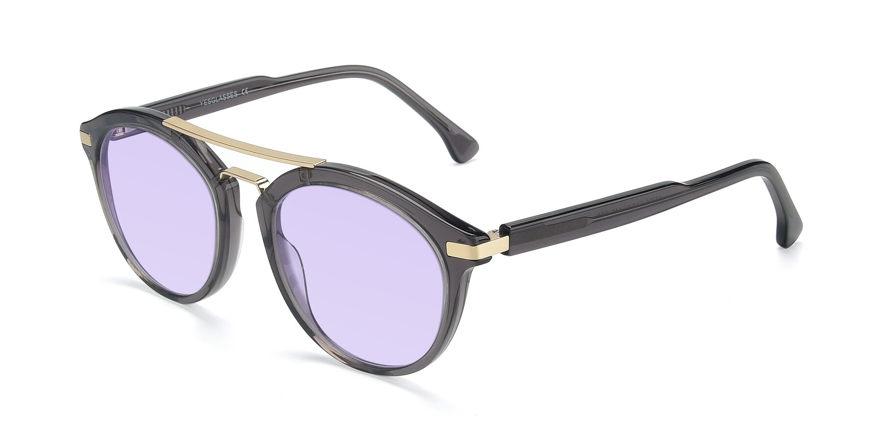 Angle of 17236 in Gray-Gold with Light Purple Tinted Lenses