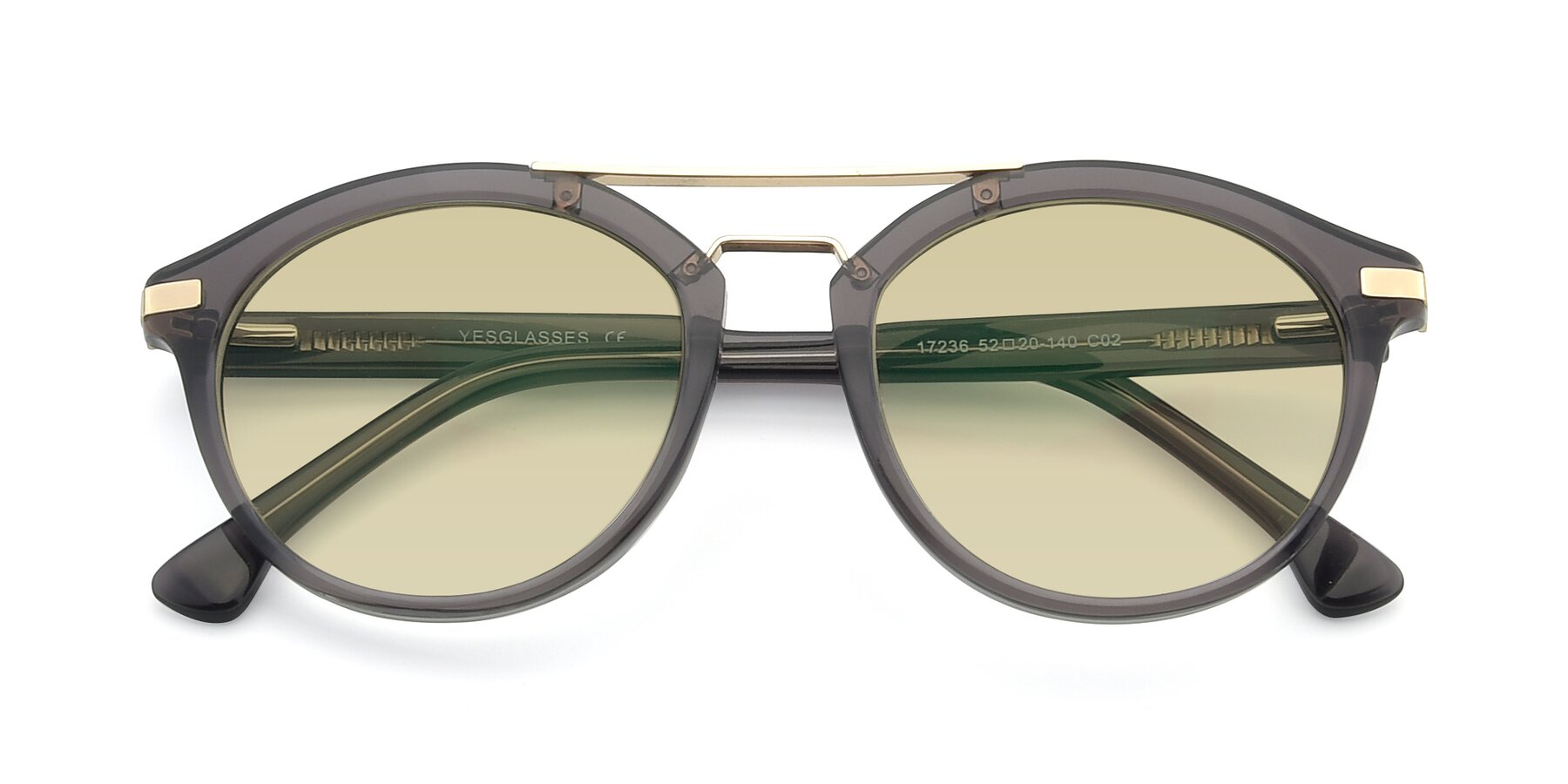 Folded Front of 17236 in Gray-Gold with Light Champagne Tinted Lenses