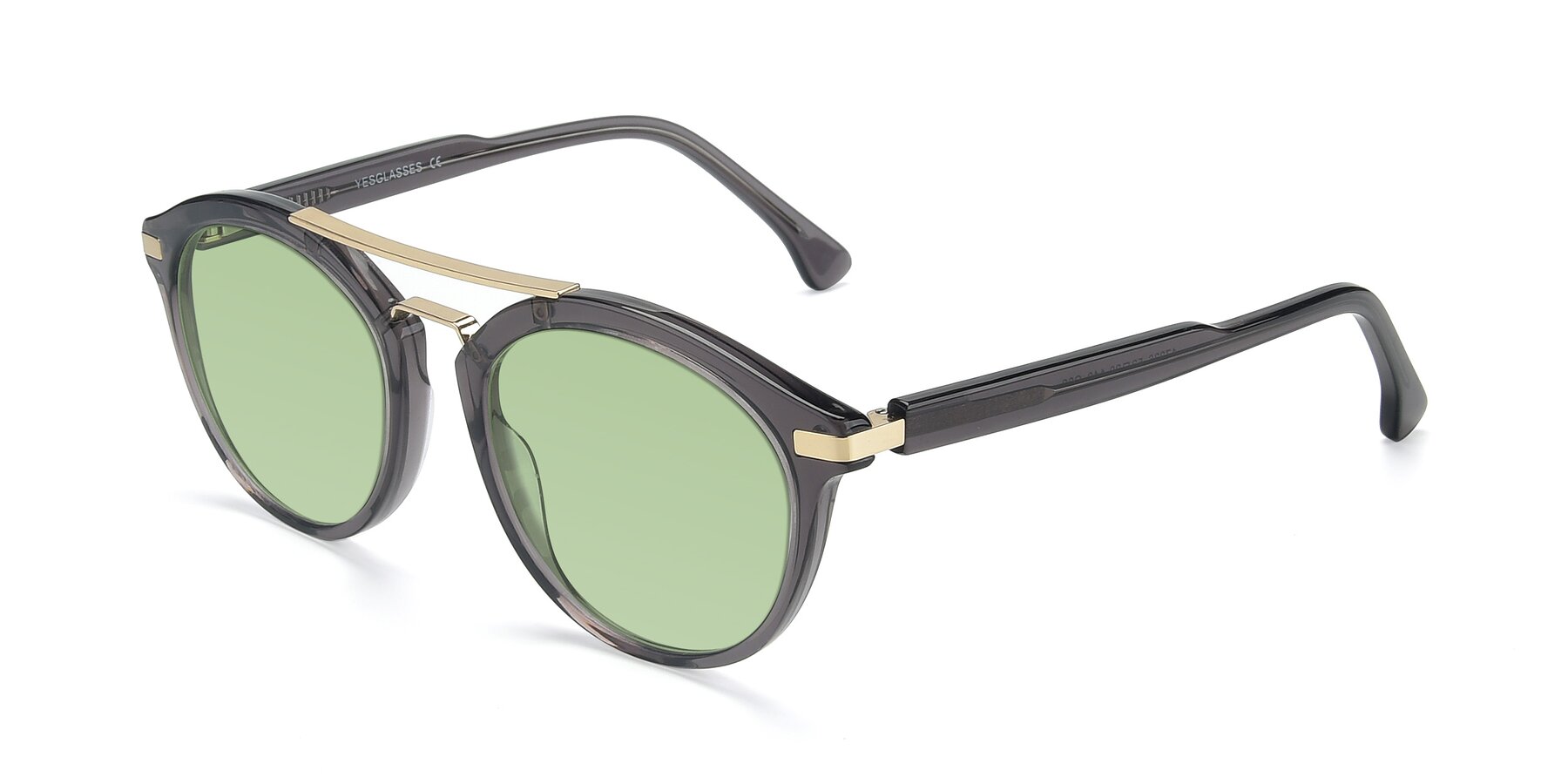Angle of 17236 in Gray-Gold with Medium Green Tinted Lenses