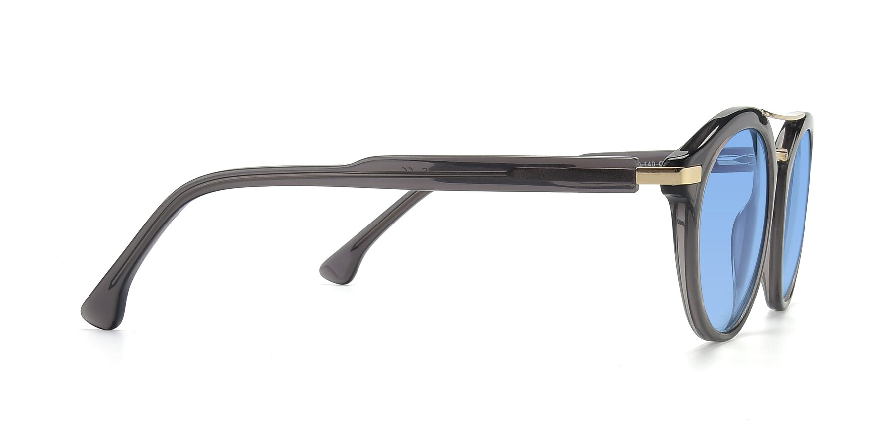 Side of 17236 in Gray-Gold with Medium Blue Tinted Lenses