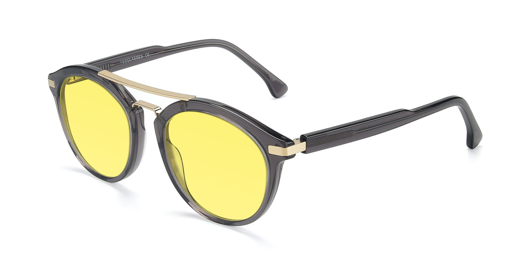 Angle of 17236 in Gray-Gold with Medium Yellow Tinted Lenses