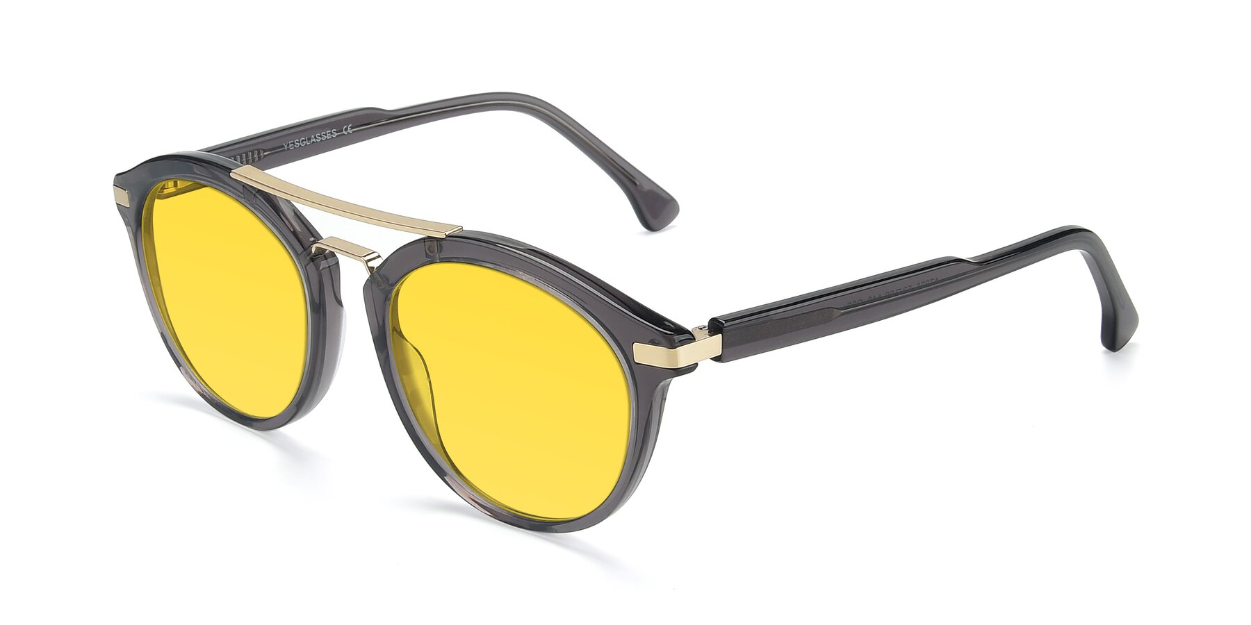 Angle of 17236 in Gray-Gold with Yellow Tinted Lenses