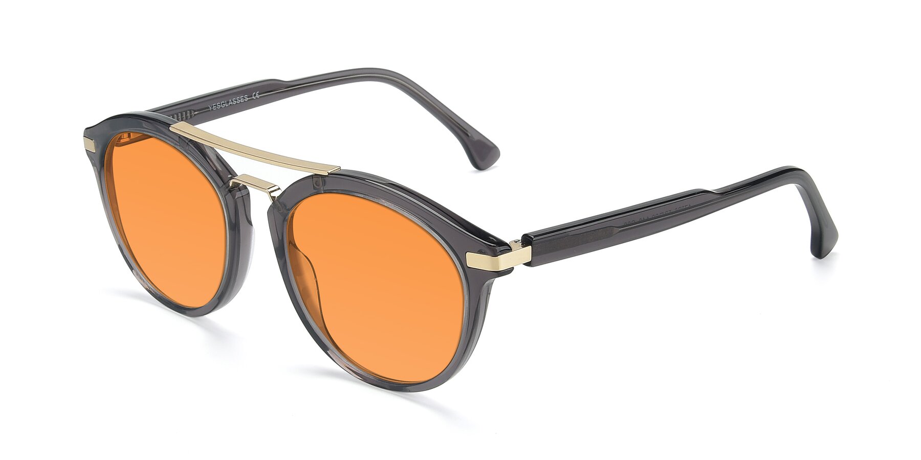 Angle of 17236 in Gray-Gold with Orange Tinted Lenses