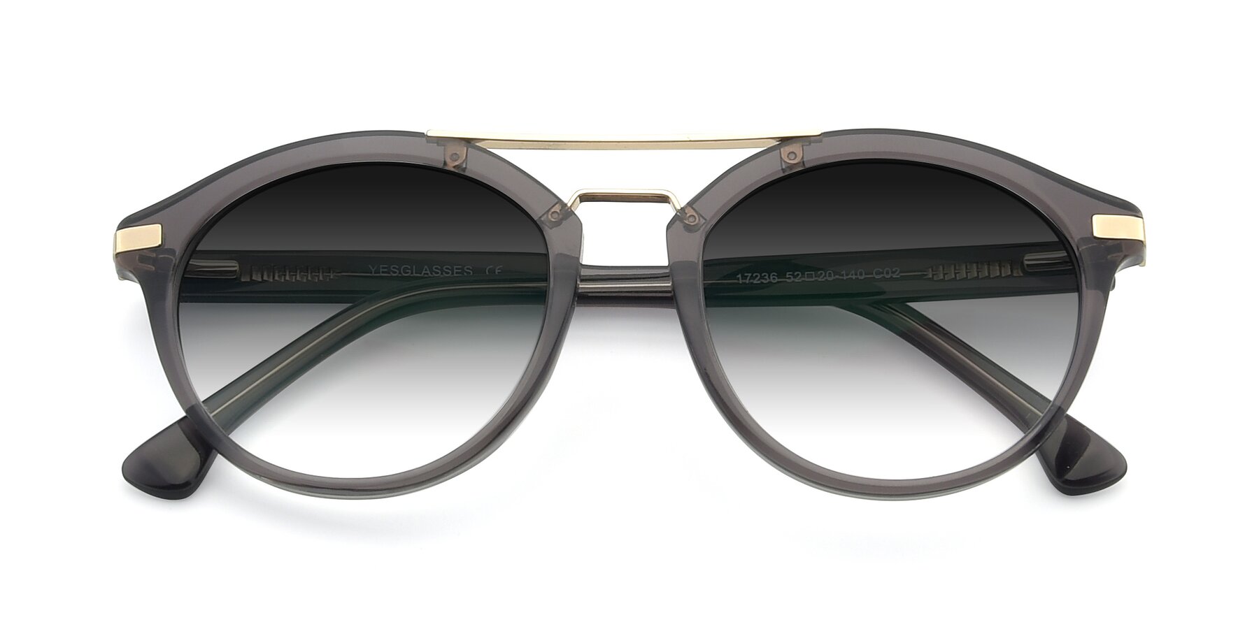 Folded Front of 17236 in Gray-Gold with Gray Gradient Lenses