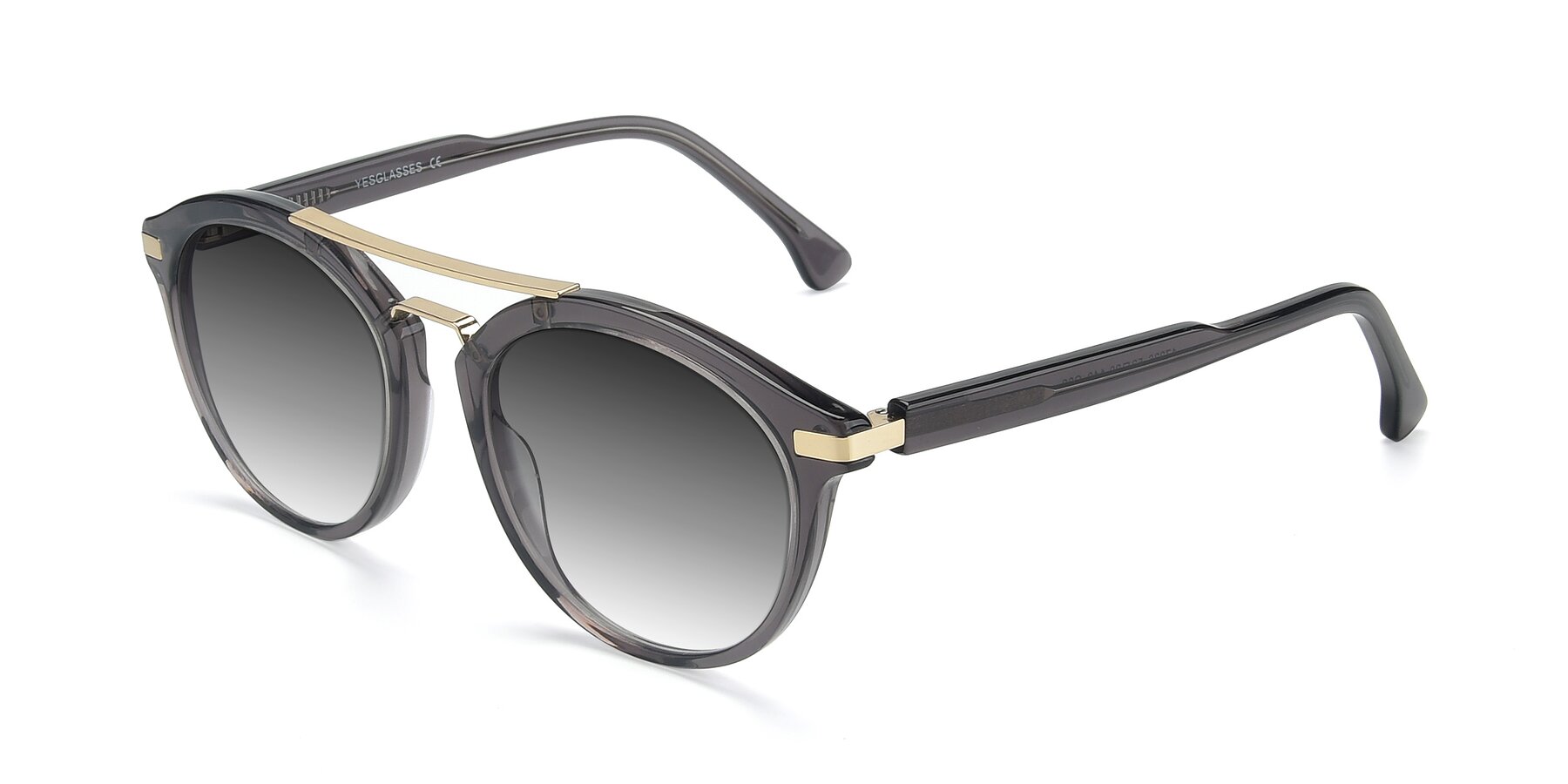 Angle of 17236 in Gray-Gold with Gray Gradient Lenses