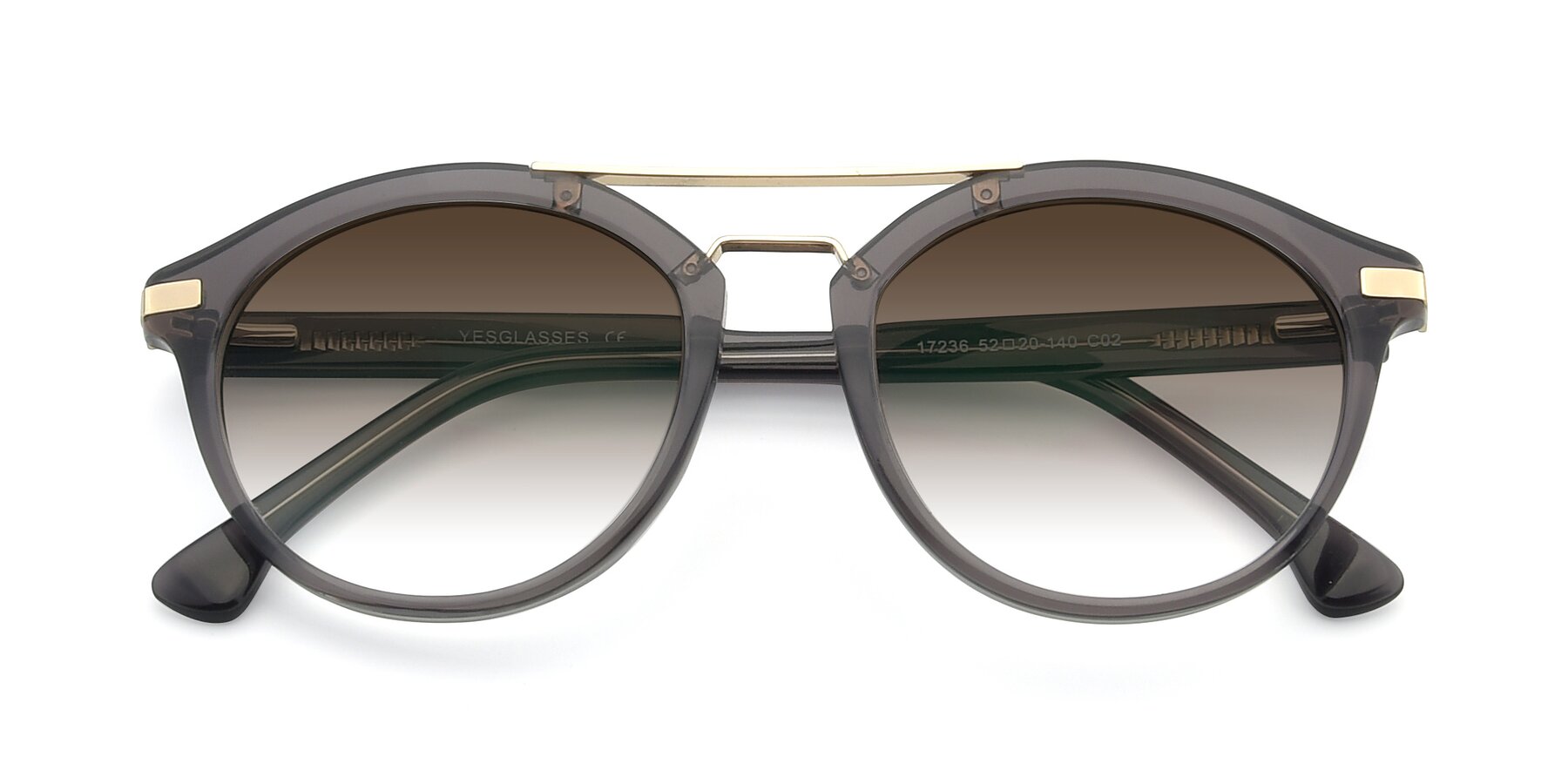 Folded Front of 17236 in Gray-Gold with Brown Gradient Lenses