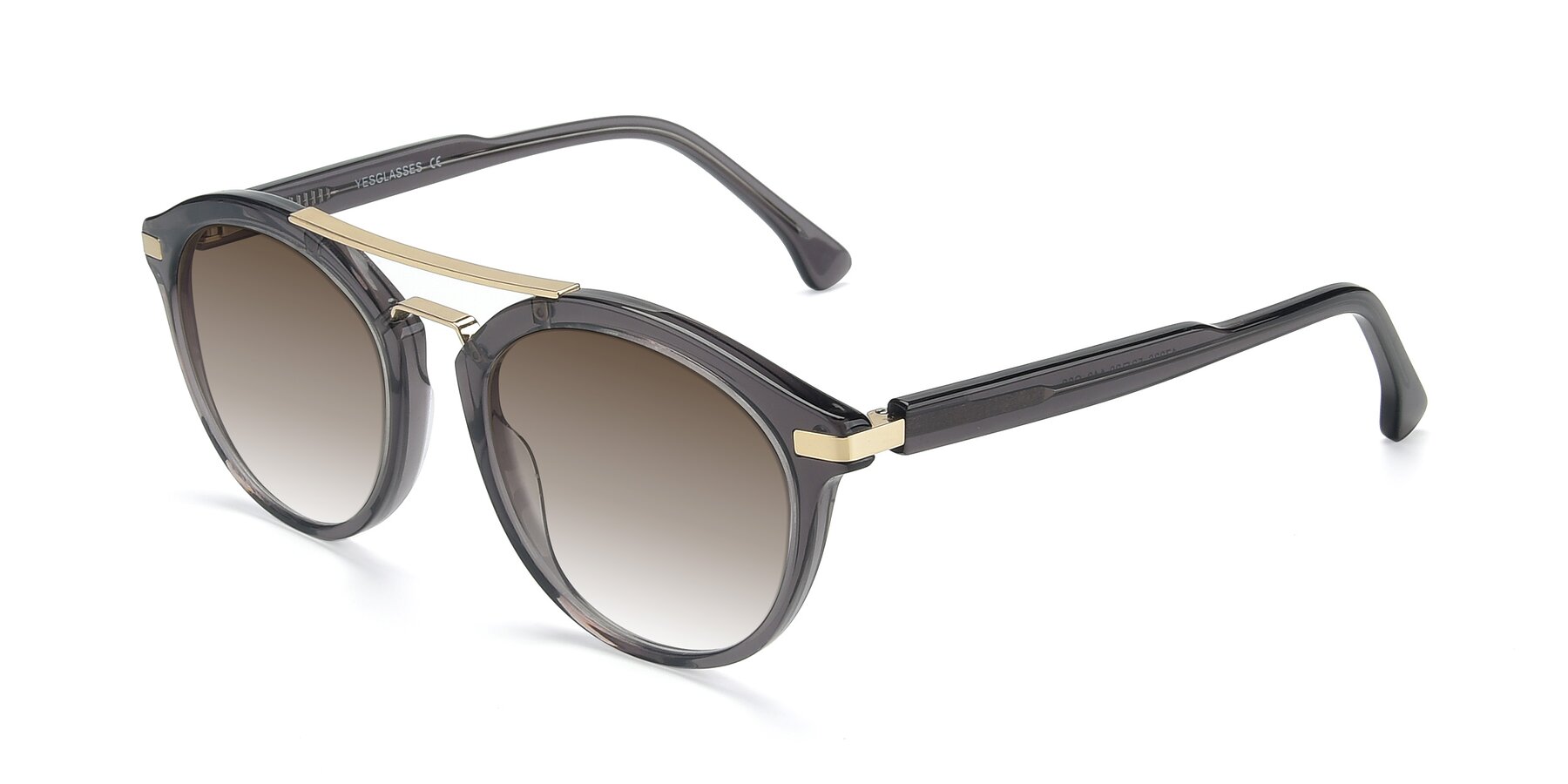 Angle of 17236 in Gray-Gold with Brown Gradient Lenses