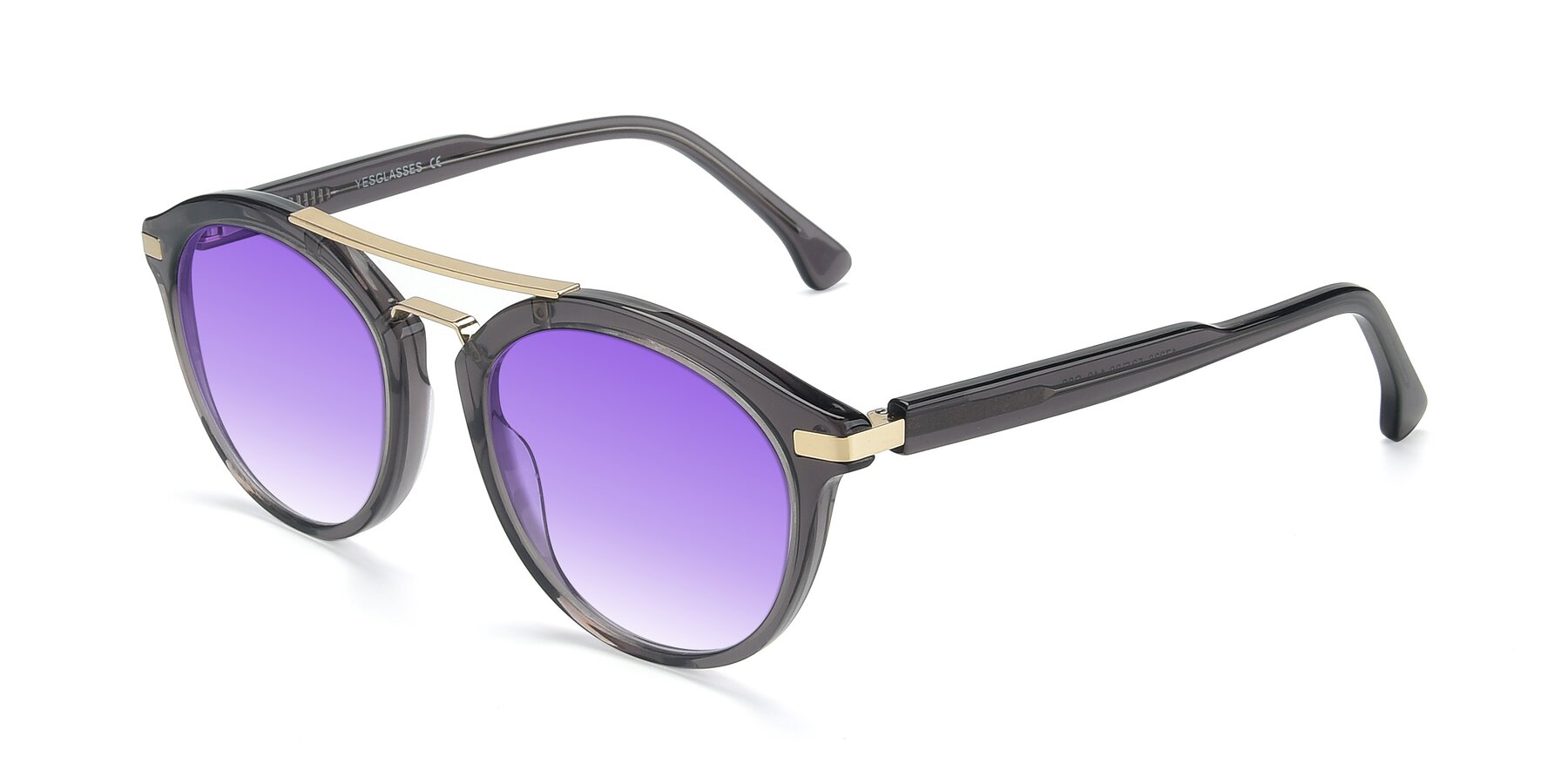 Angle of 17236 in Gray-Gold with Purple Gradient Lenses