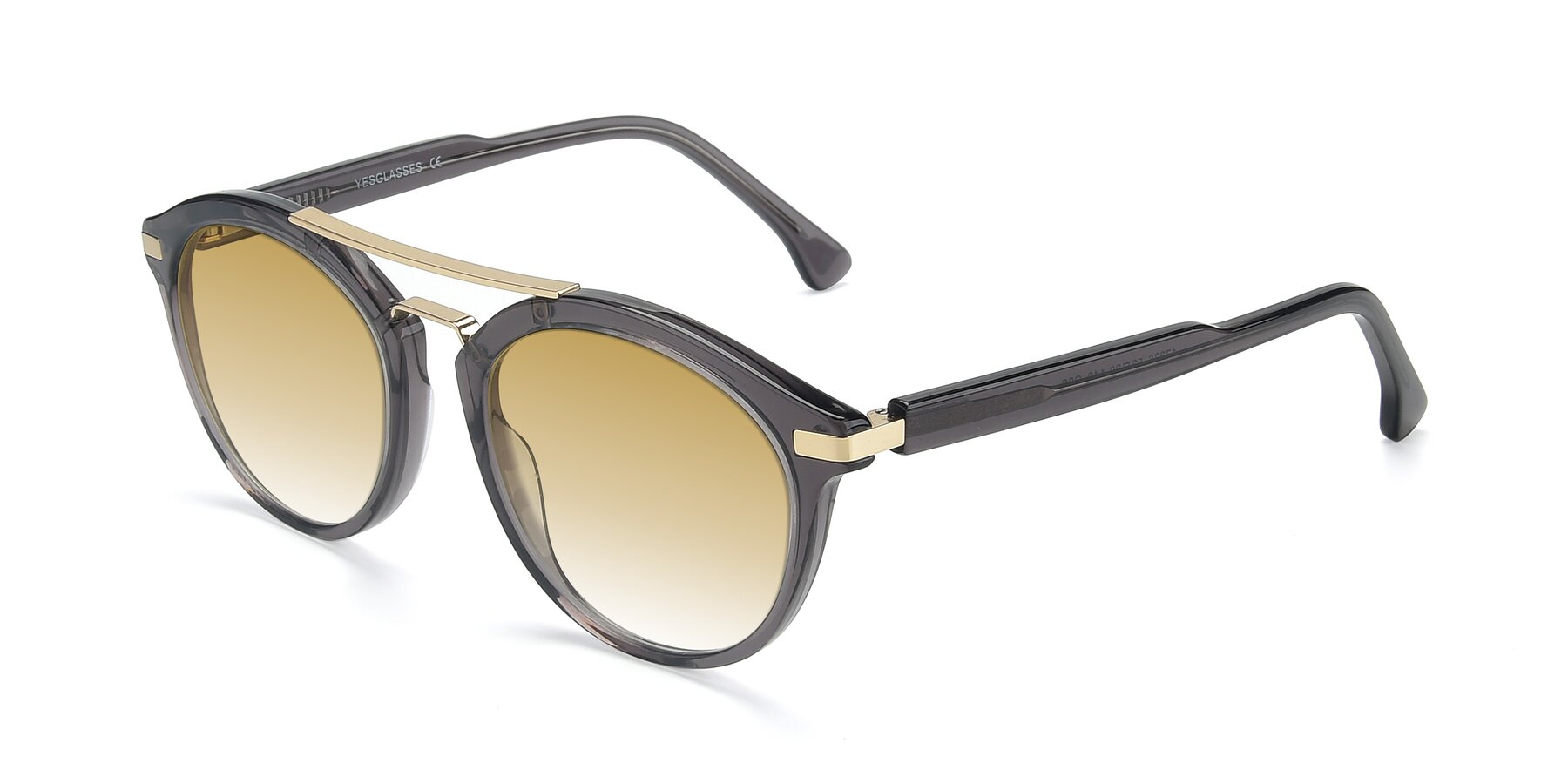 Angle of 17236 in Gray-Gold with Champagne Gradient Lenses