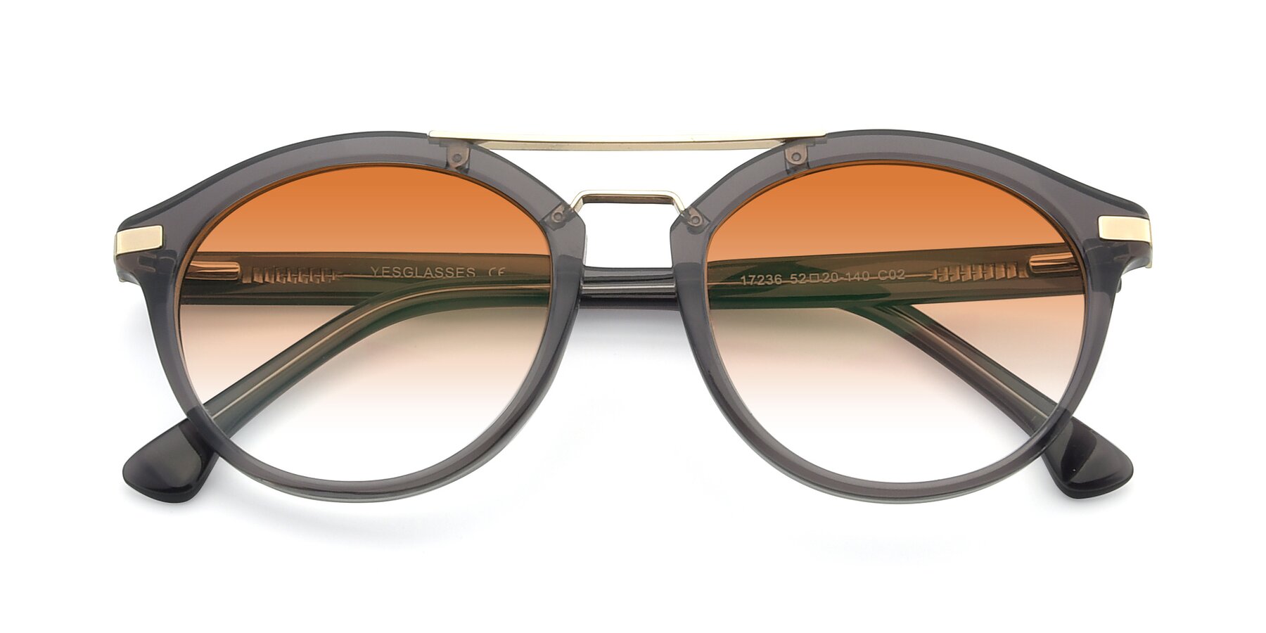 Folded Front of 17236 in Gray-Gold with Orange Gradient Lenses