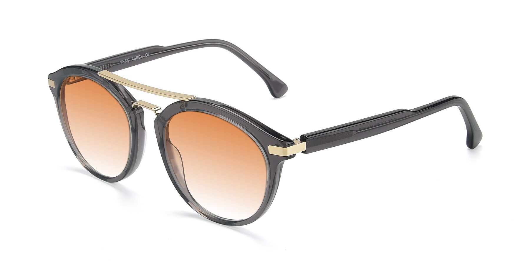 Angle of 17236 in Gray-Gold with Orange Gradient Lenses