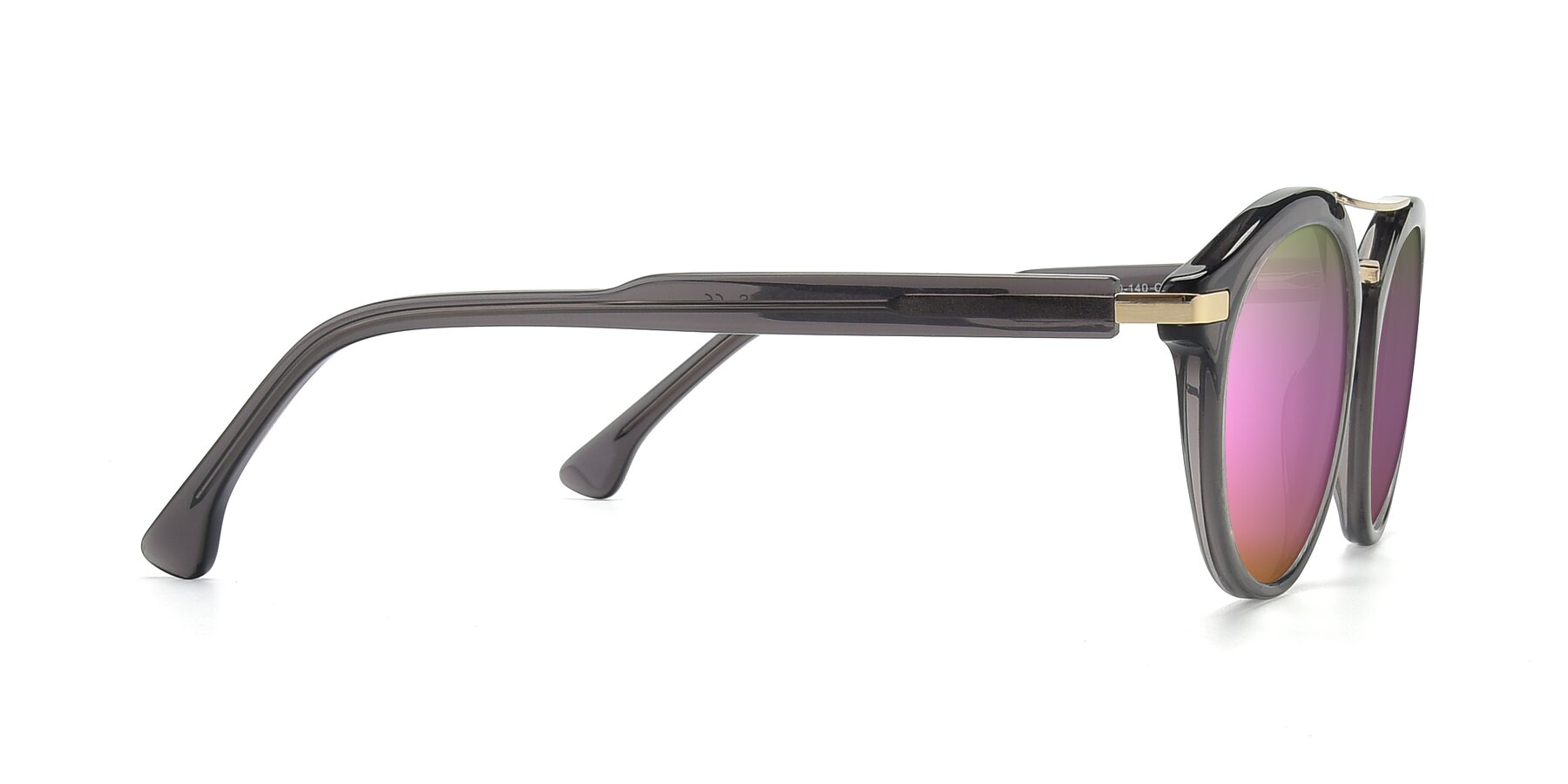 Side of 17236 in Gray-Gold with Pink Mirrored Lenses