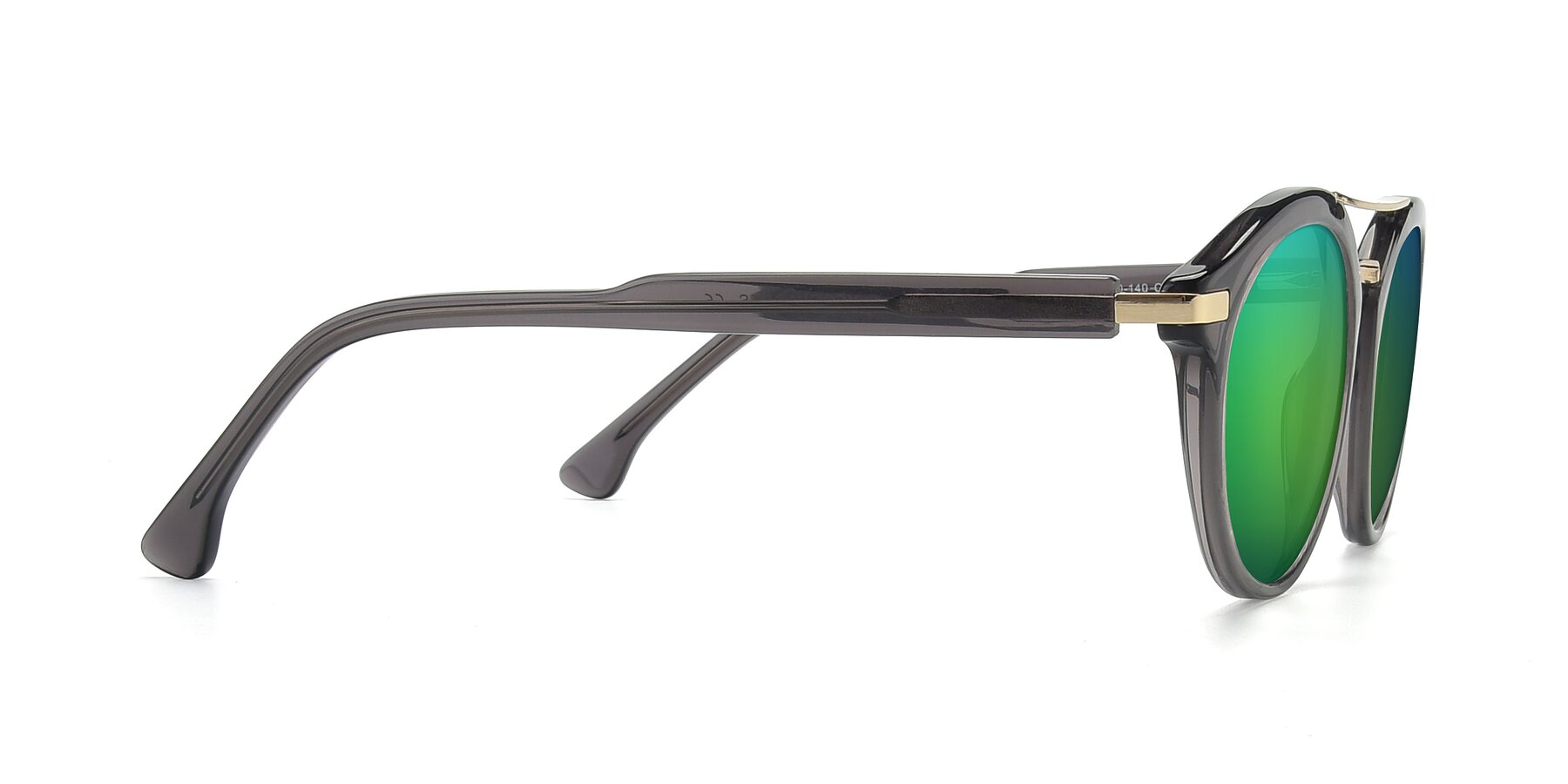 Side of 17236 in Gray-Gold with Green Mirrored Lenses