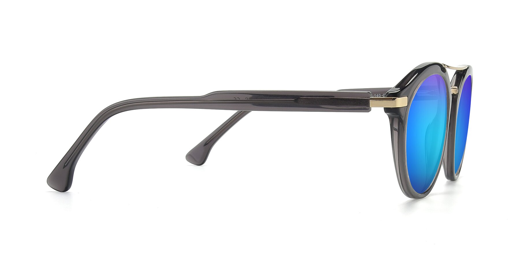 Side of 17236 in Gray-Gold with Blue Mirrored Lenses