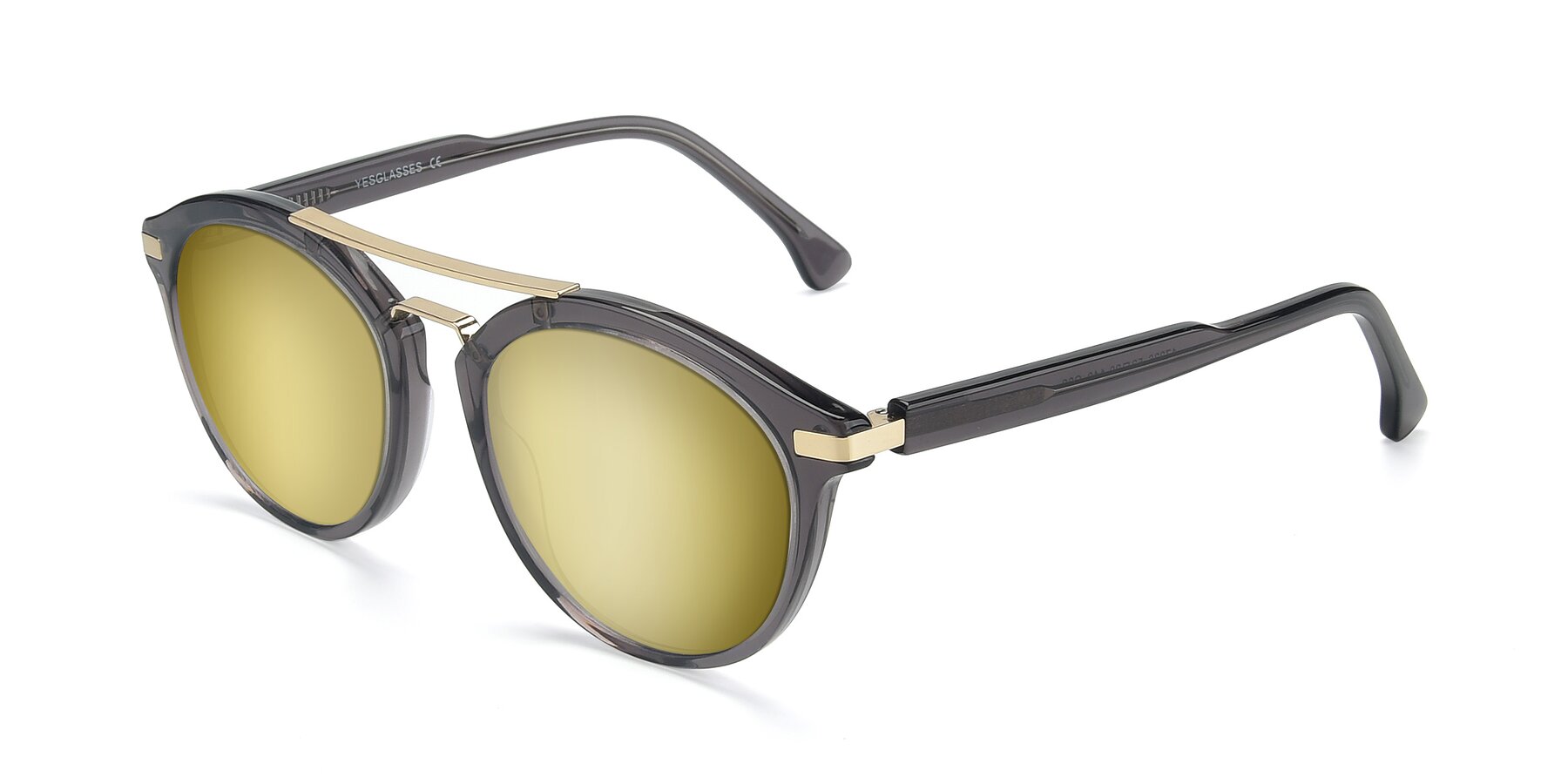 Angle of 17236 in Gray-Gold with Gold Mirrored Lenses