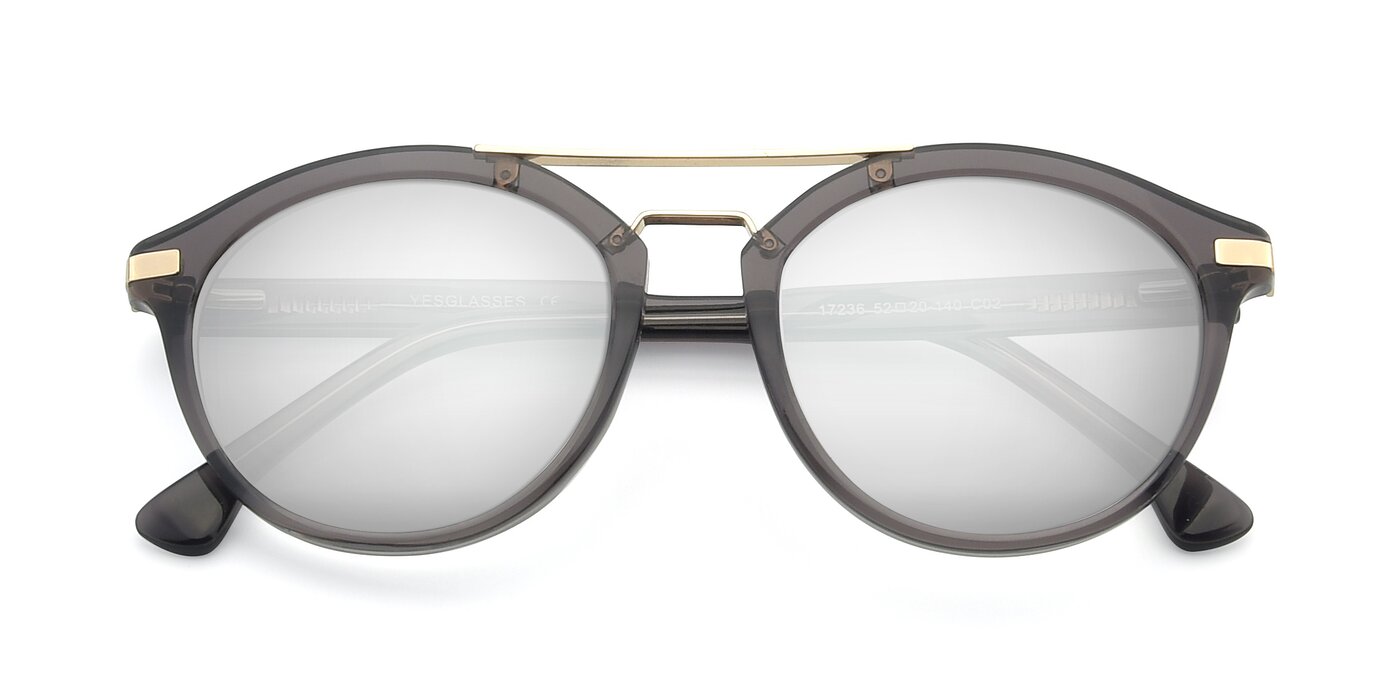 17236 - Gray / Gold Flash Mirrored Sunglasses