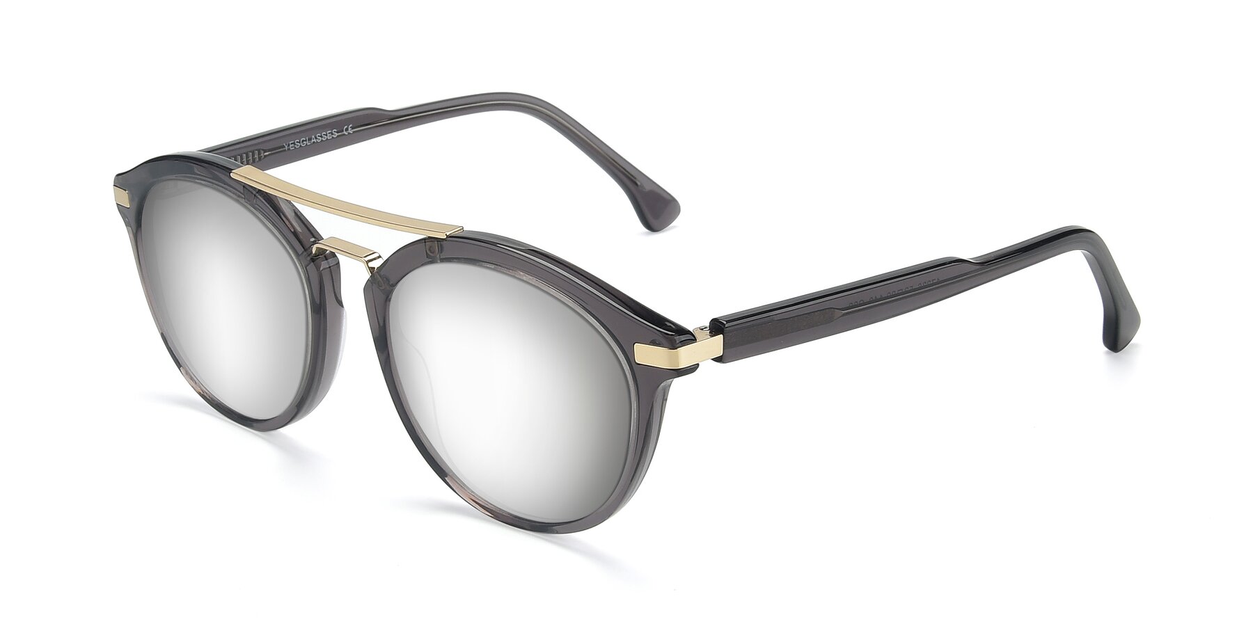 Angle of 17236 in Gray-Gold with Silver Mirrored Lenses