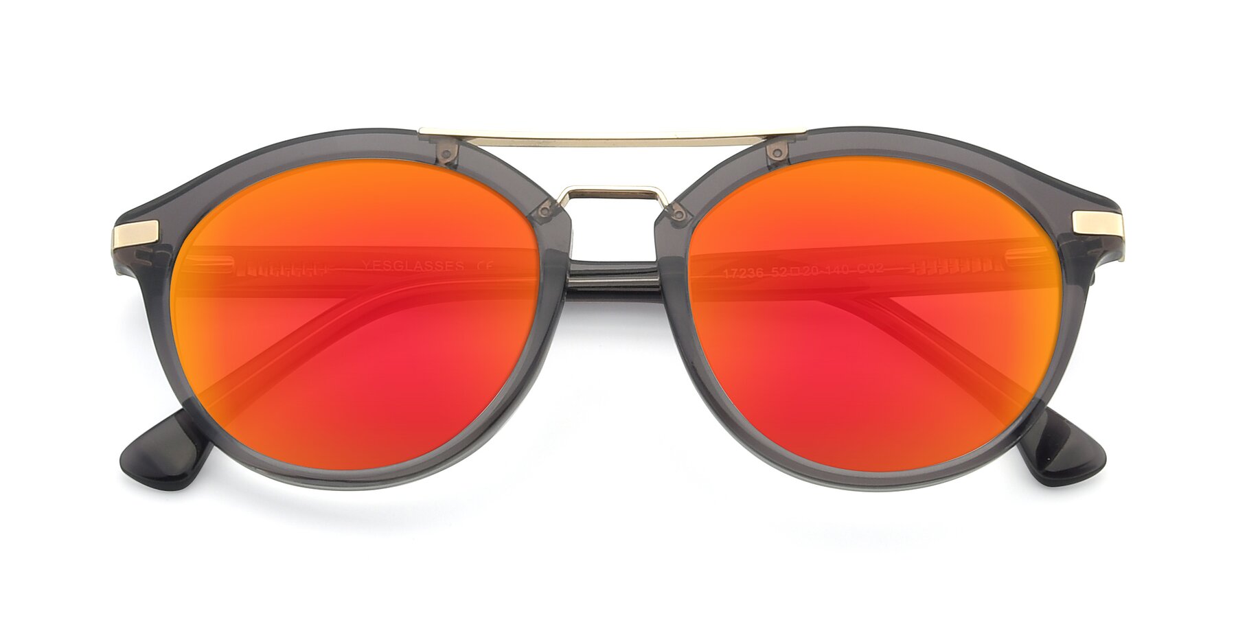 Folded Front of 17236 in Gray-Gold with Red Gold Mirrored Lenses