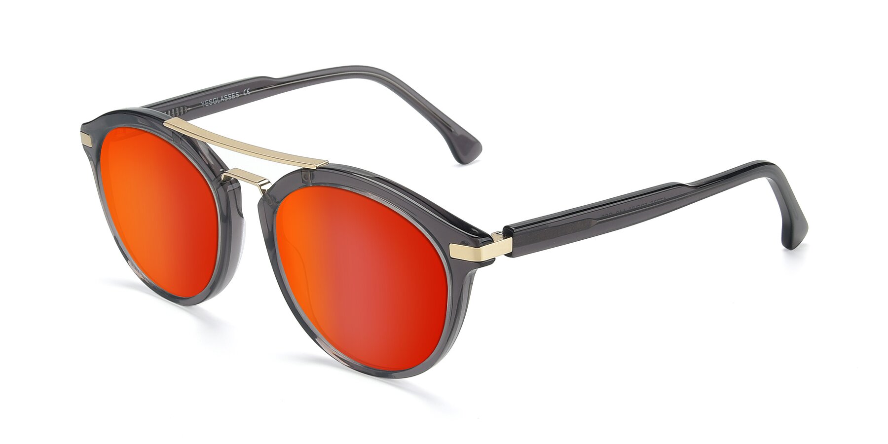 Angle of 17236 in Gray-Gold with Red Gold Mirrored Lenses