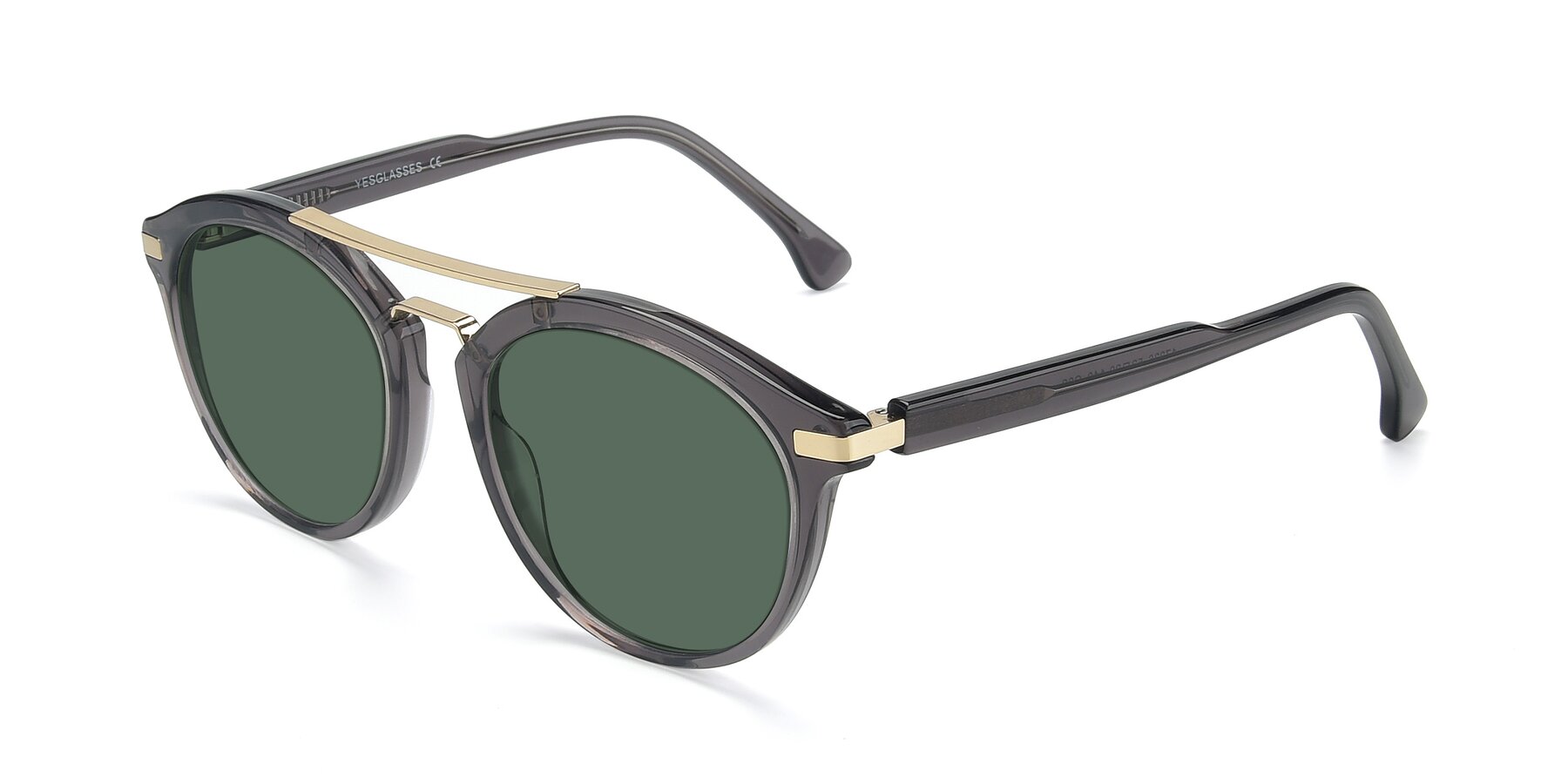 Angle of 17236 in Gray-Gold with Green Polarized Lenses
