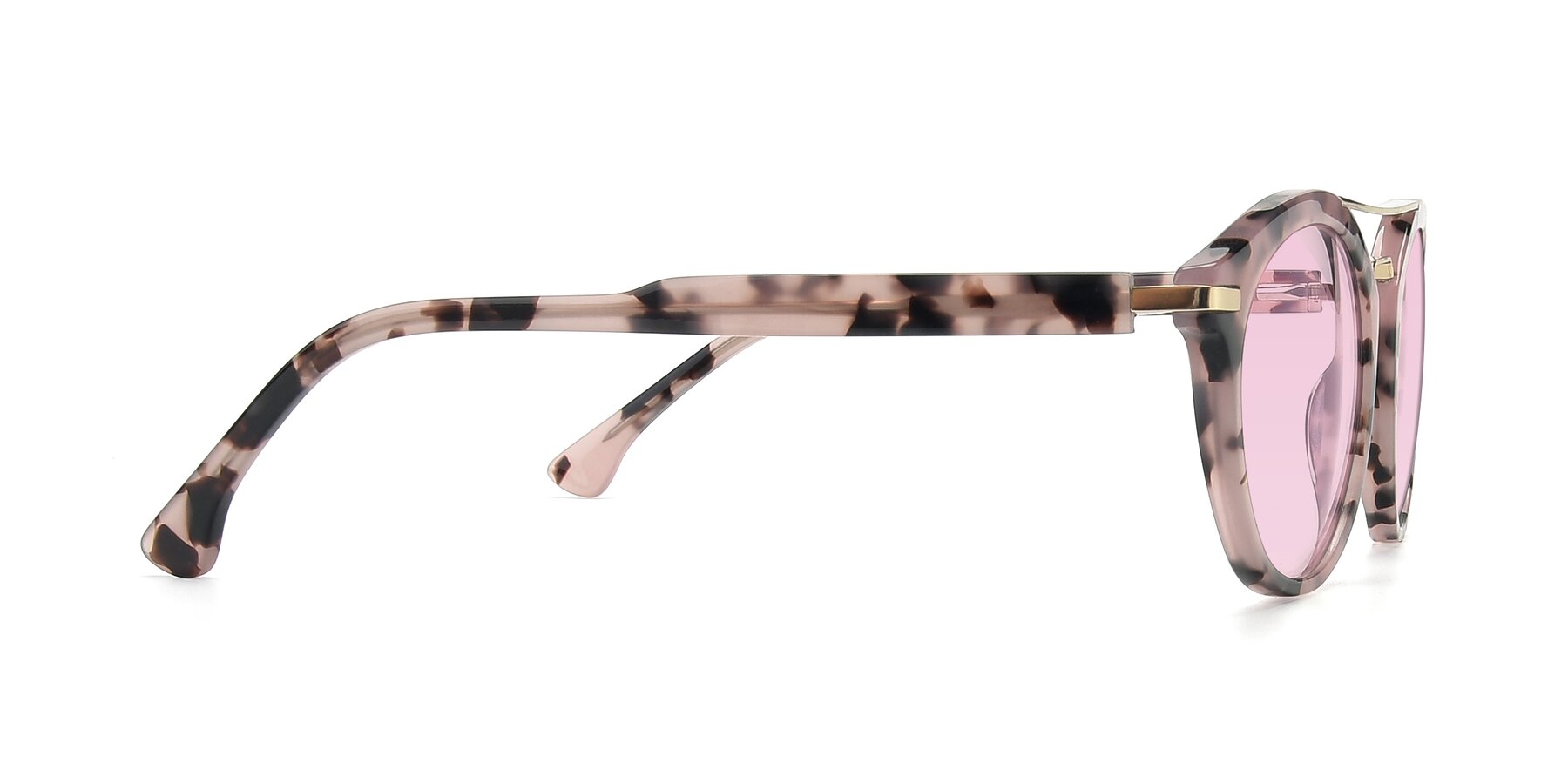 Side of 17236 in Havana Floral-Gold with Light Pink Tinted Lenses