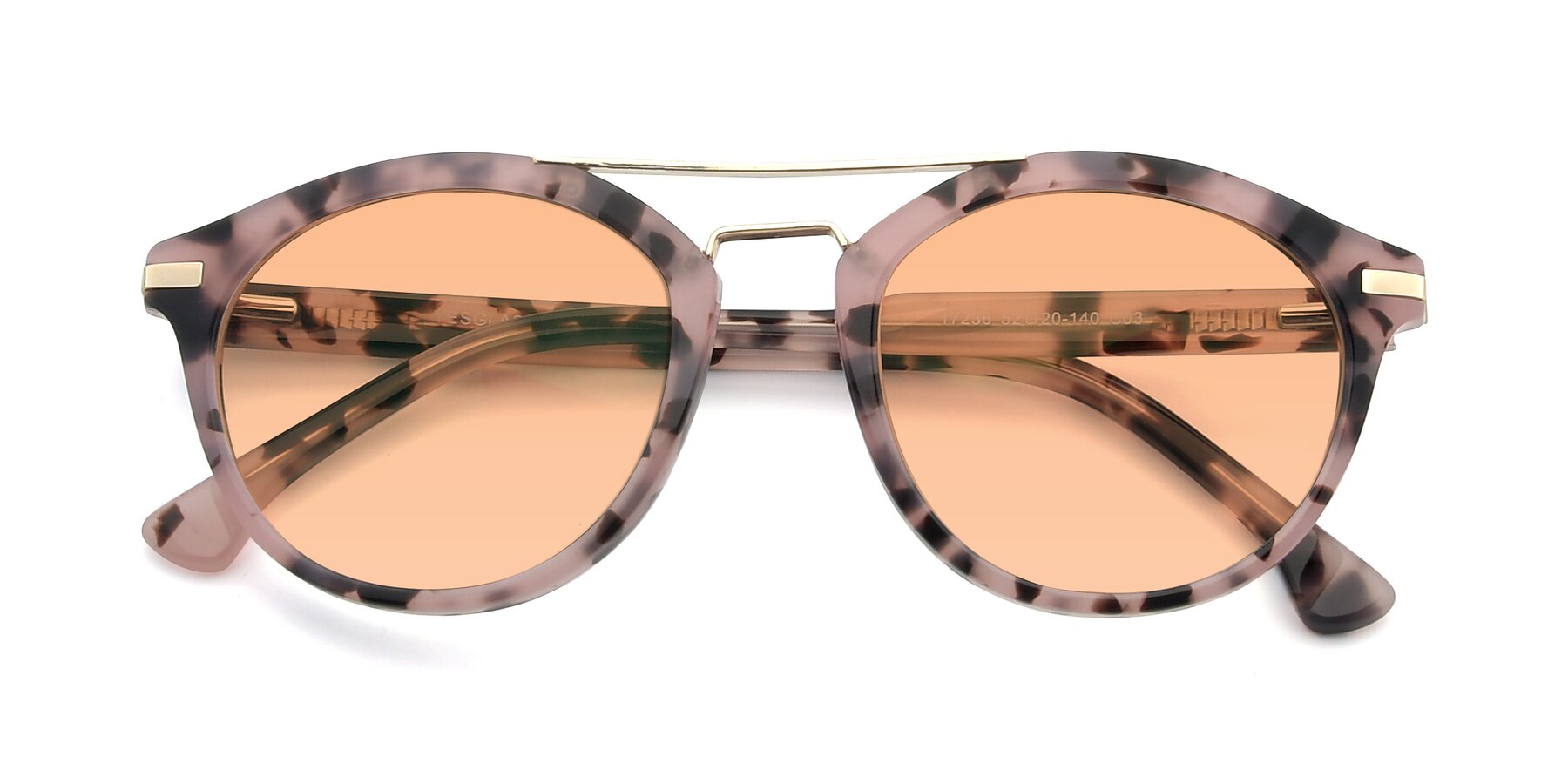 Folded Front of 17236 in Havana Floral-Gold with Light Orange Tinted Lenses