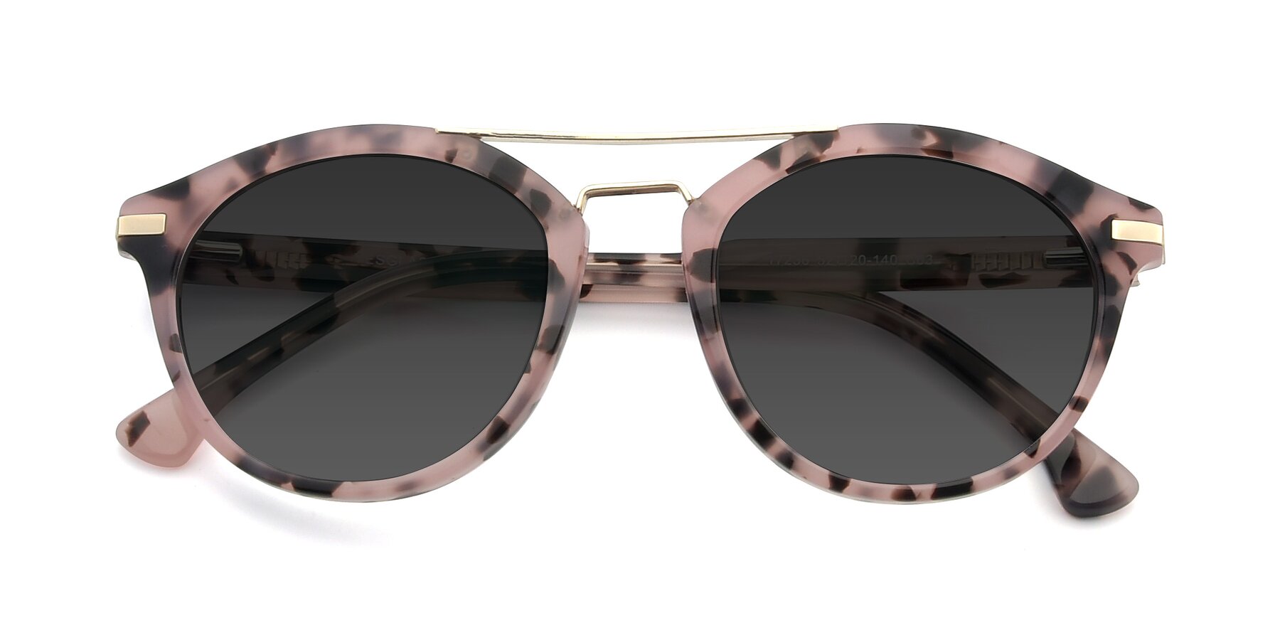 Folded Front of 17236 in Havana Floral-Gold with Gray Tinted Lenses