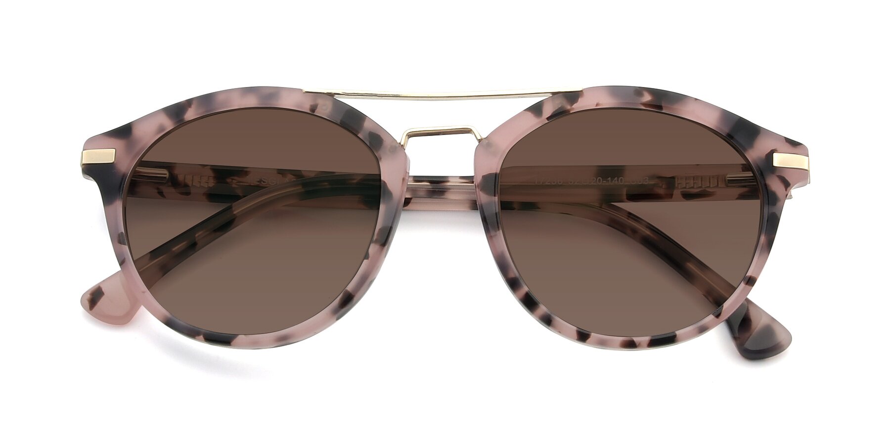 Folded Front of 17236 in Havana Floral-Gold with Brown Tinted Lenses