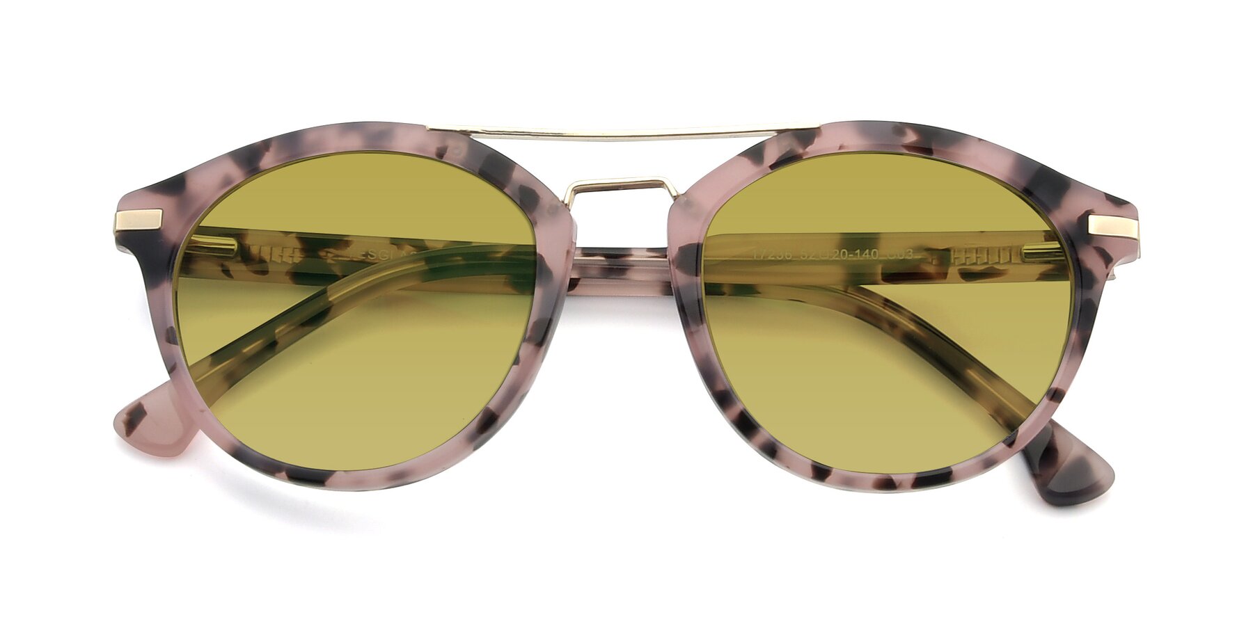 Folded Front of 17236 in Havana Floral-Gold with Champagne Tinted Lenses