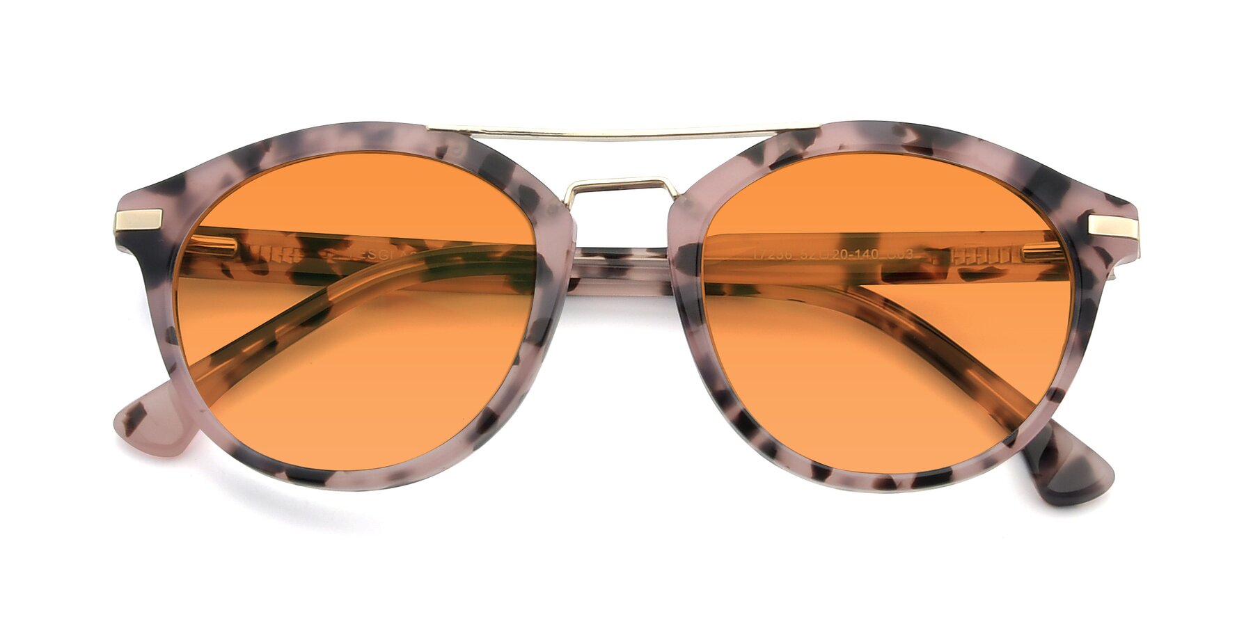 Folded Front of 17236 in Havana Floral-Gold with Orange Tinted Lenses