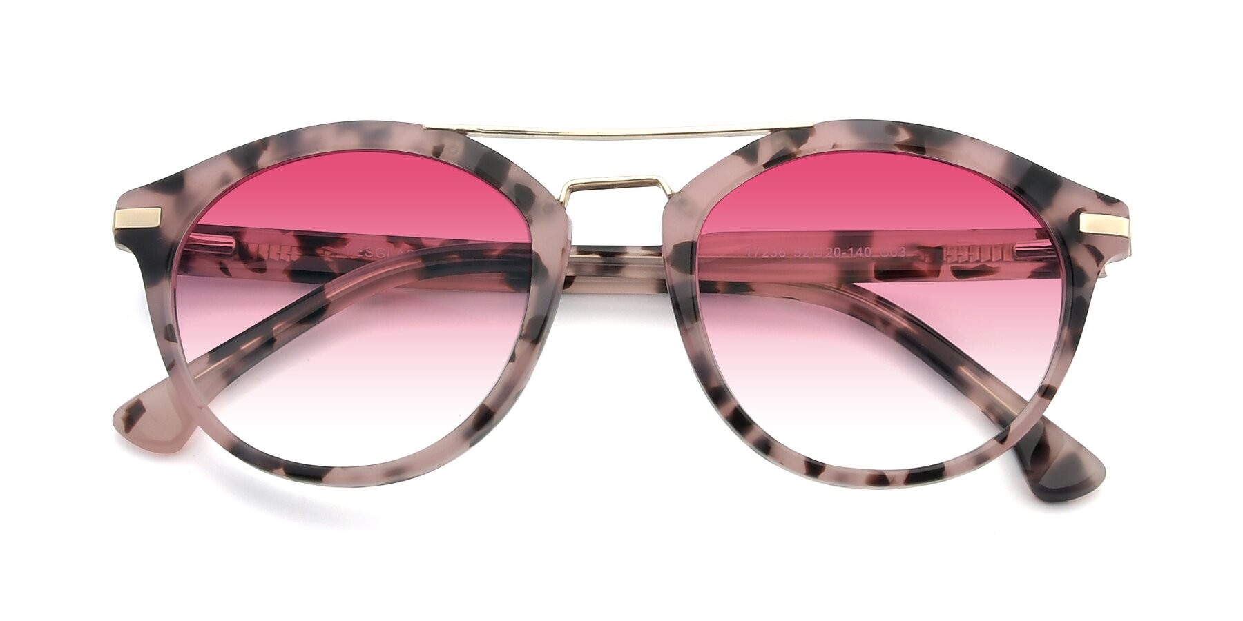 Folded Front of 17236 in Havana Floral-Gold with Pink Gradient Lenses