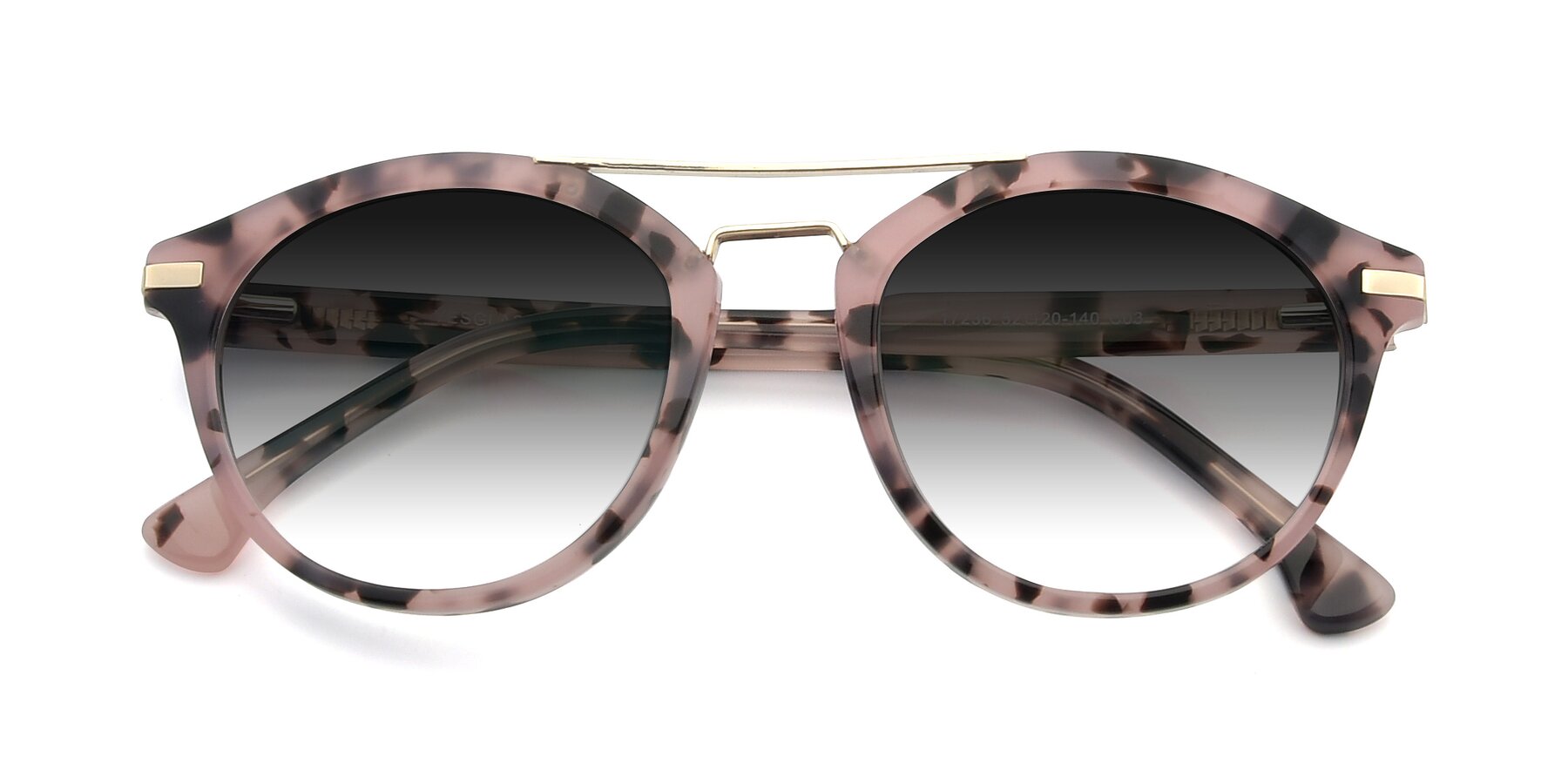 Folded Front of 17236 in Havana Floral-Gold with Gray Gradient Lenses