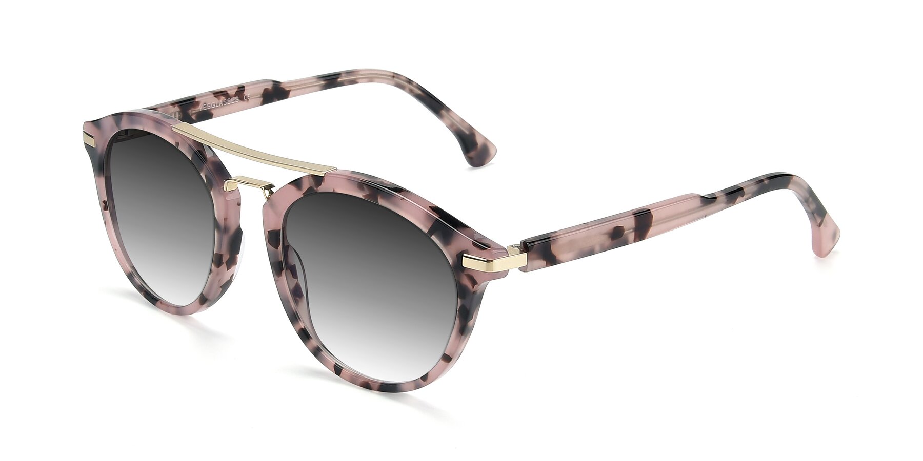Angle of 17236 in Havana Floral-Gold with Gray Gradient Lenses