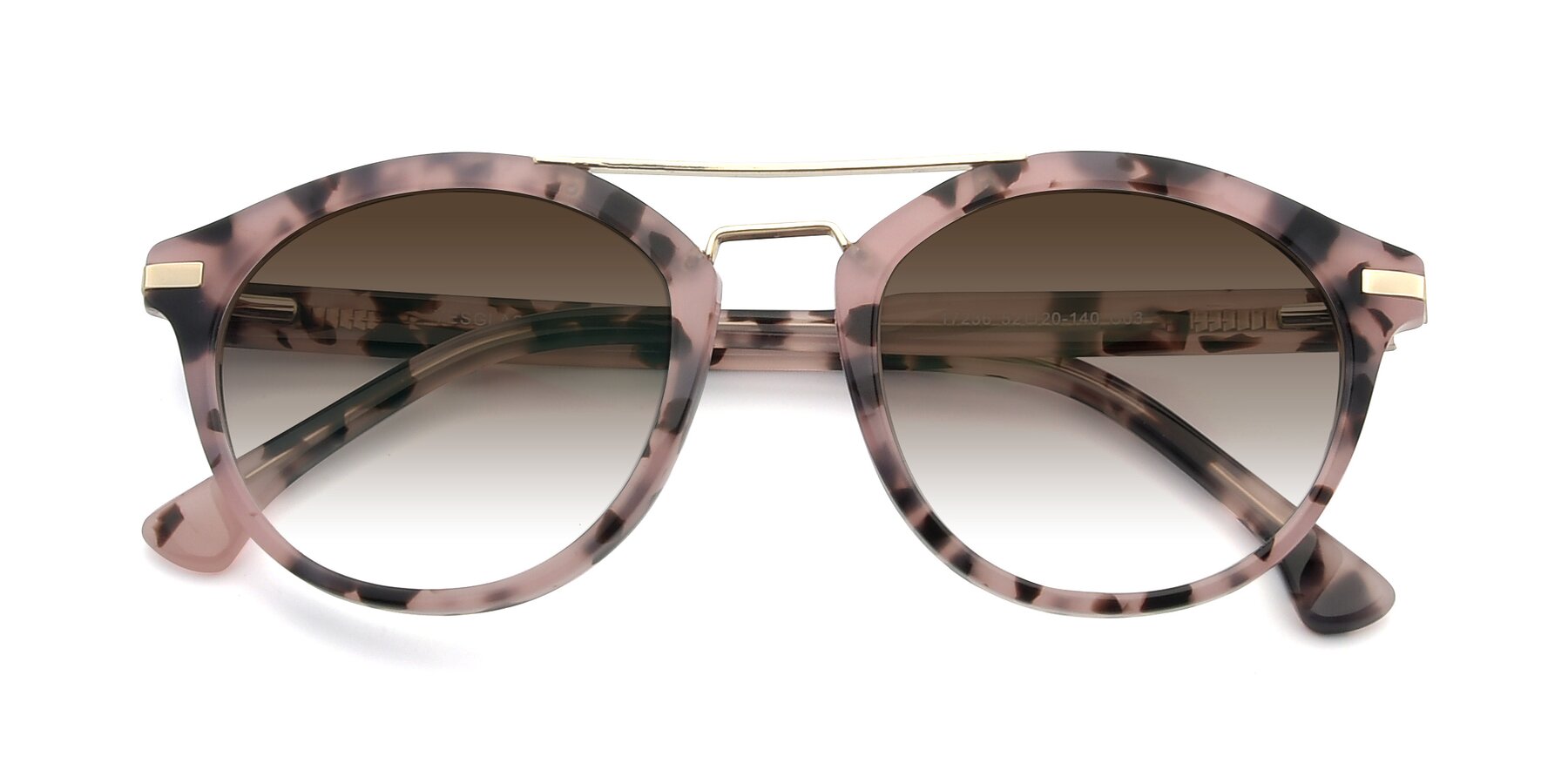Folded Front of 17236 in Havana Floral-Gold with Brown Gradient Lenses