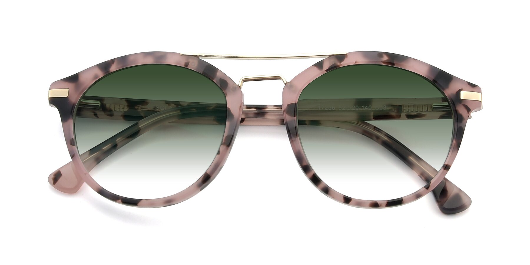 Folded Front of 17236 in Havana Floral-Gold with Green Gradient Lenses