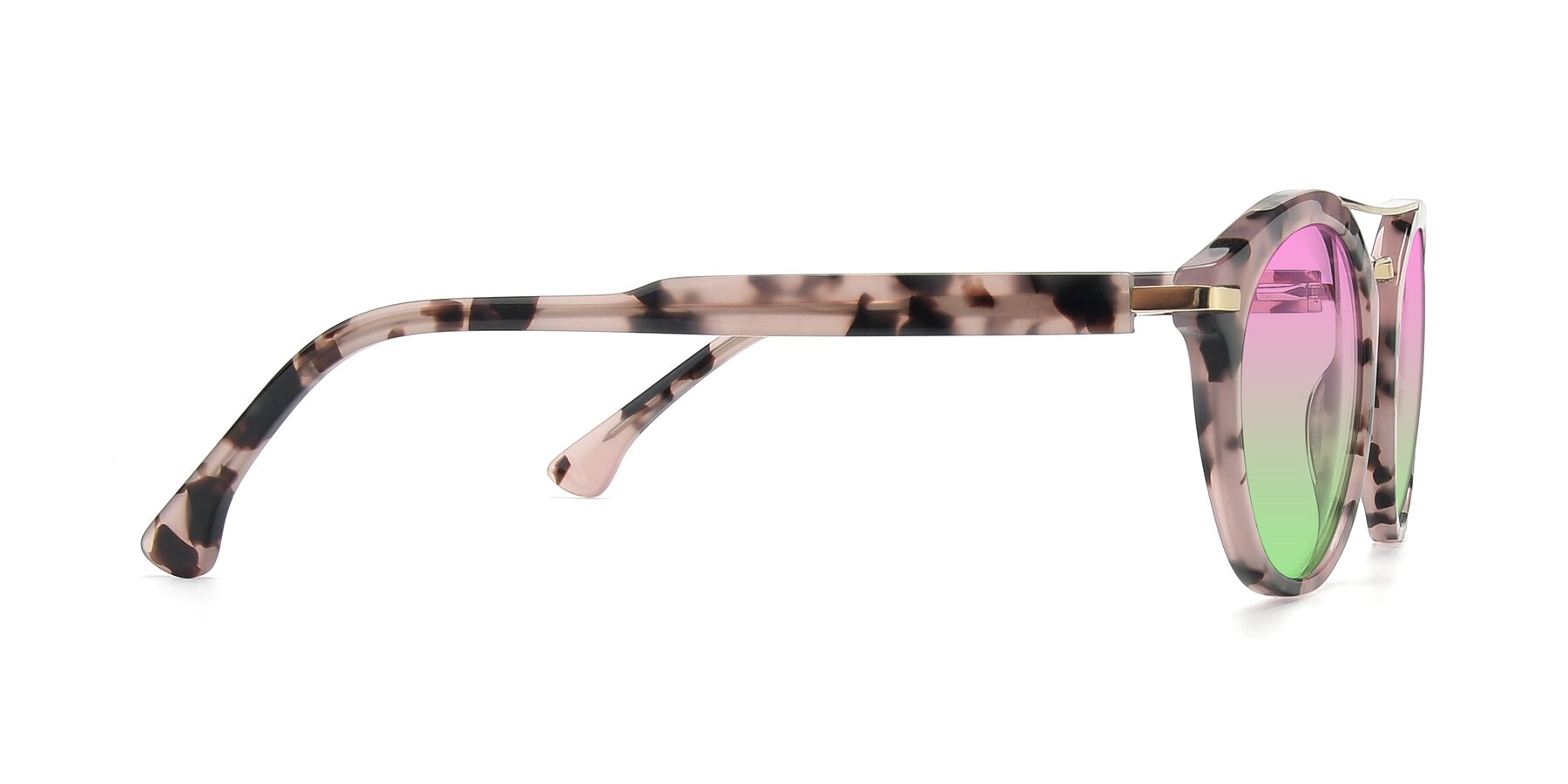 Side of 17236 in Havana Floral-Gold with Pink / Green Gradient Lenses