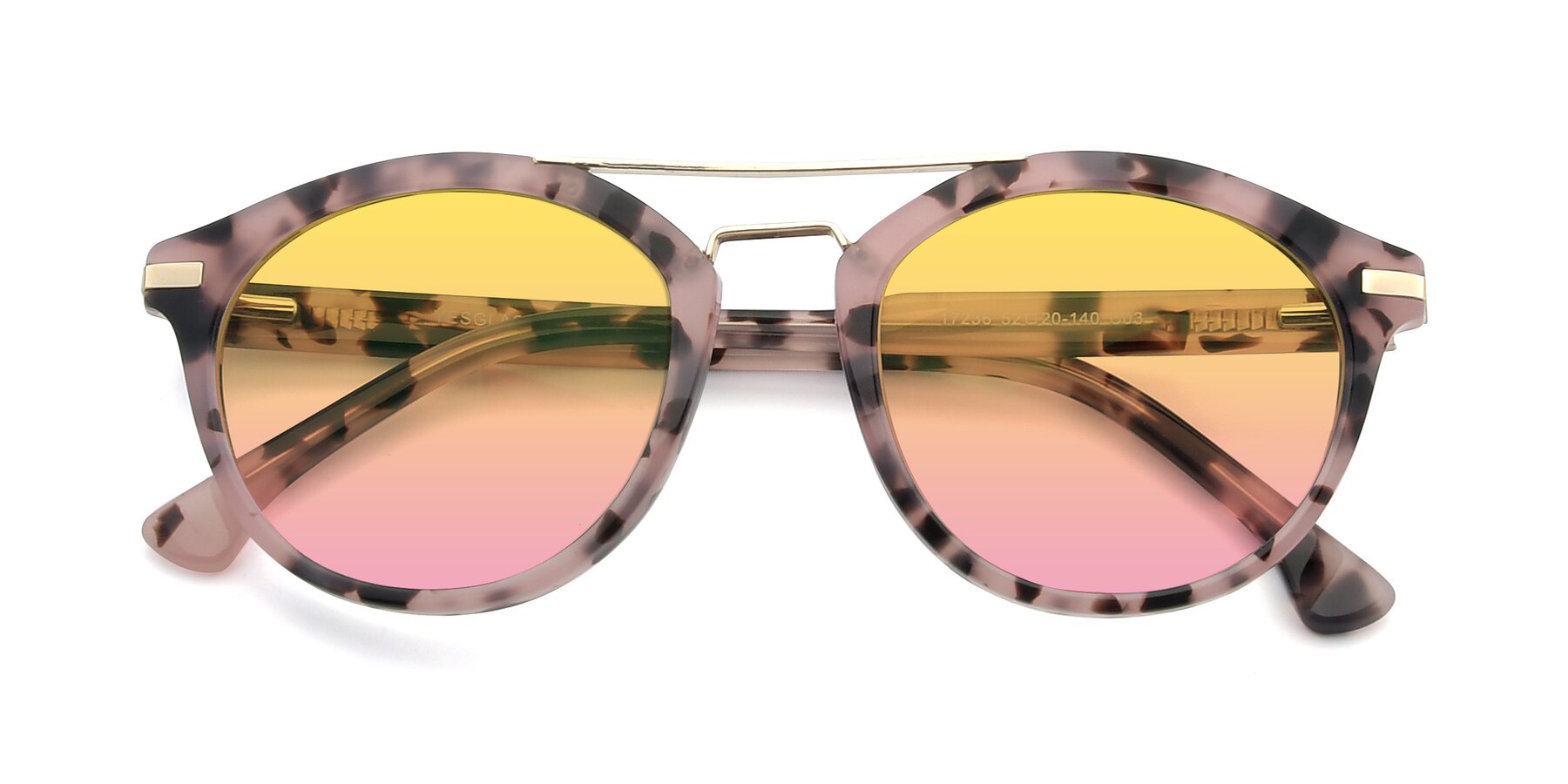 Folded Front of 17236 in Havana Floral-Gold with Yellow / Pink Gradient Lenses