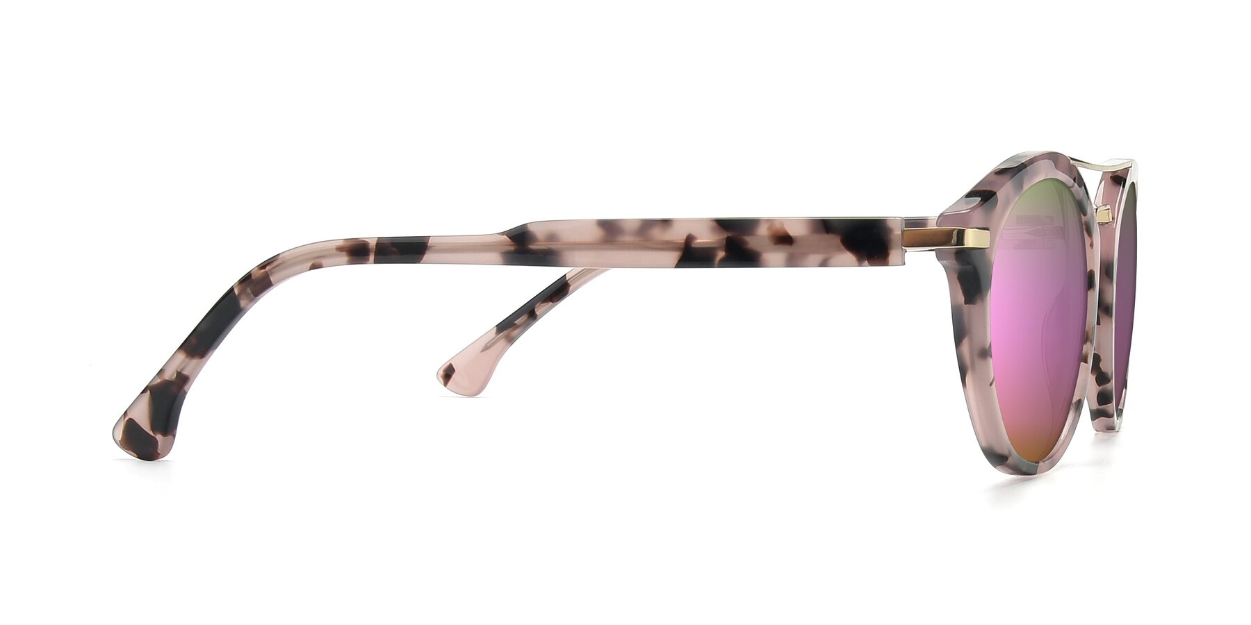 Side of 17236 in Havana Floral-Gold with Pink Mirrored Lenses