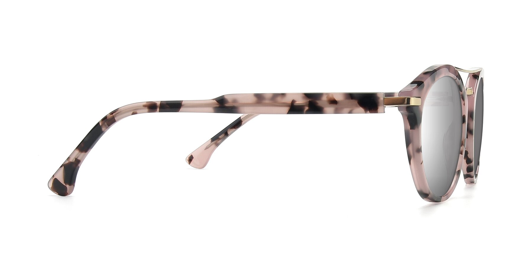 Side of 17236 in Havana Floral-Gold with Silver Mirrored Lenses