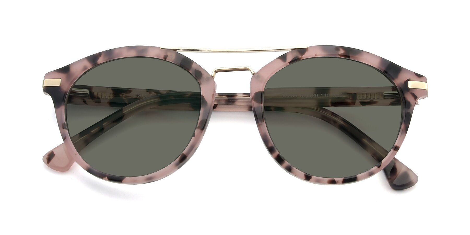 Folded Front of 17236 in Havana Floral-Gold with Gray Polarized Lenses