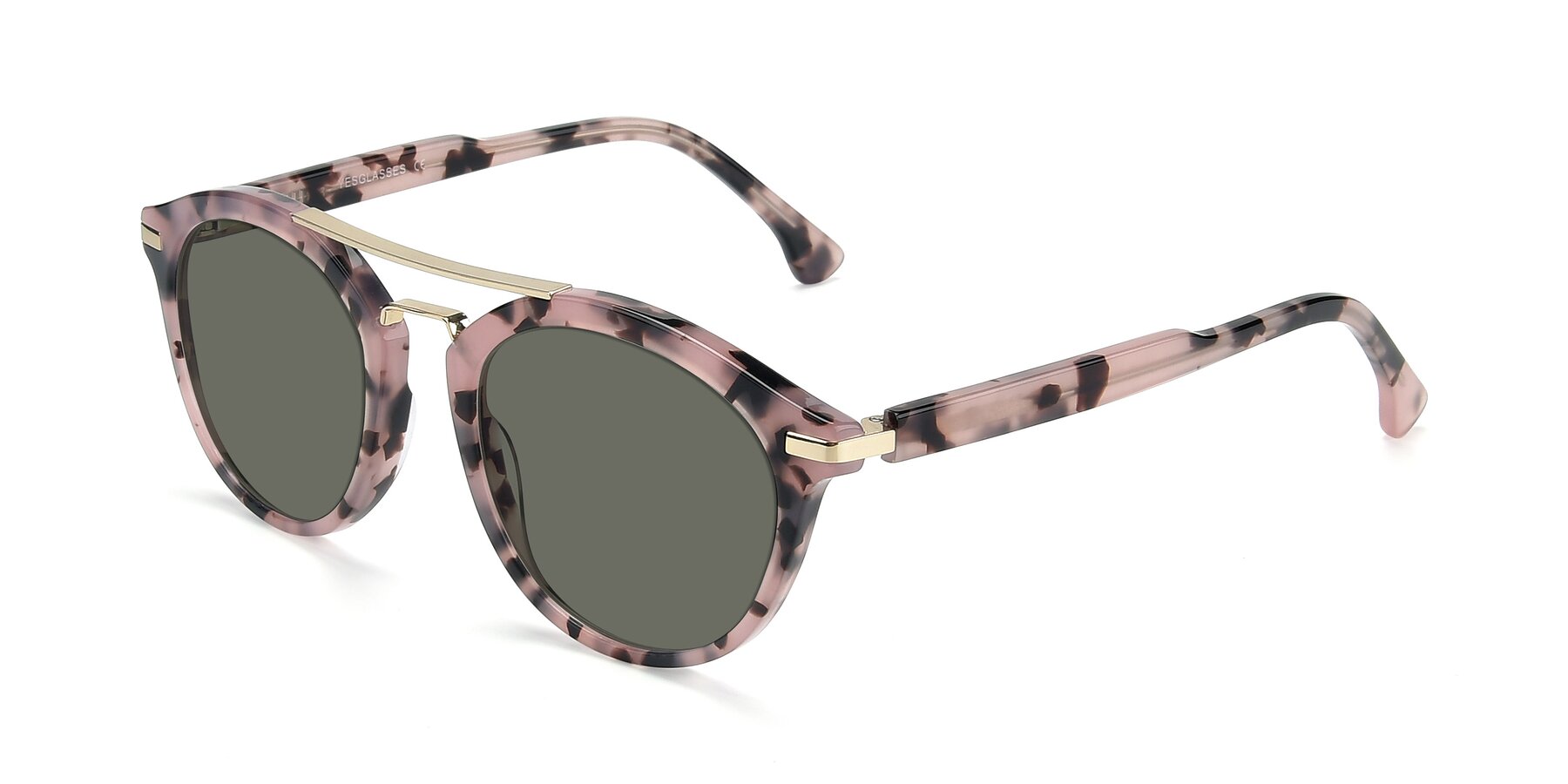 Angle of 17236 in Havana Floral-Gold with Gray Polarized Lenses