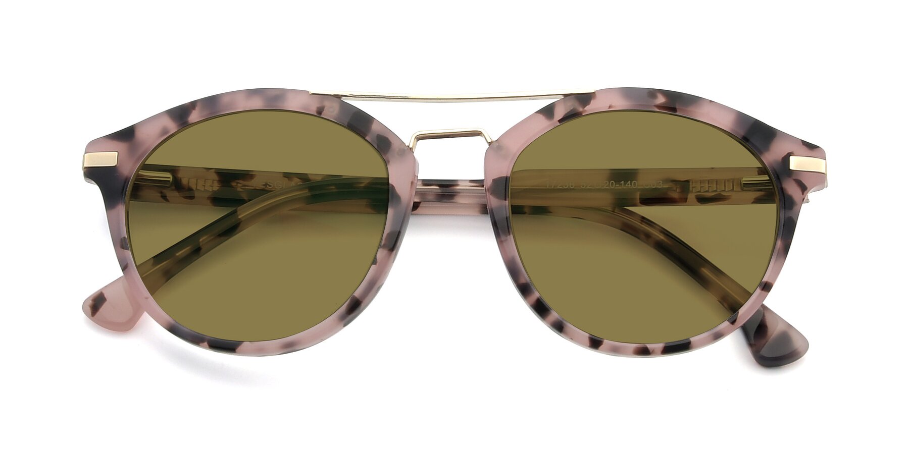 Folded Front of 17236 in Havana Floral-Gold with Brown Polarized Lenses