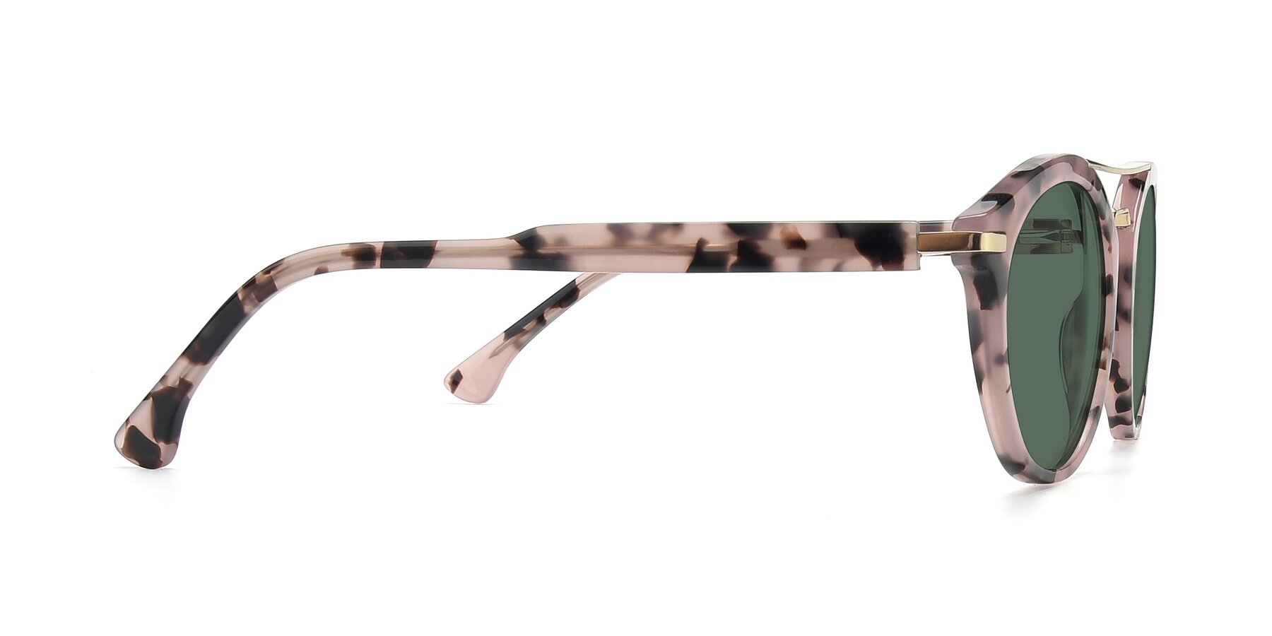 Side of 17236 in Havana Floral-Gold with Green Polarized Lenses