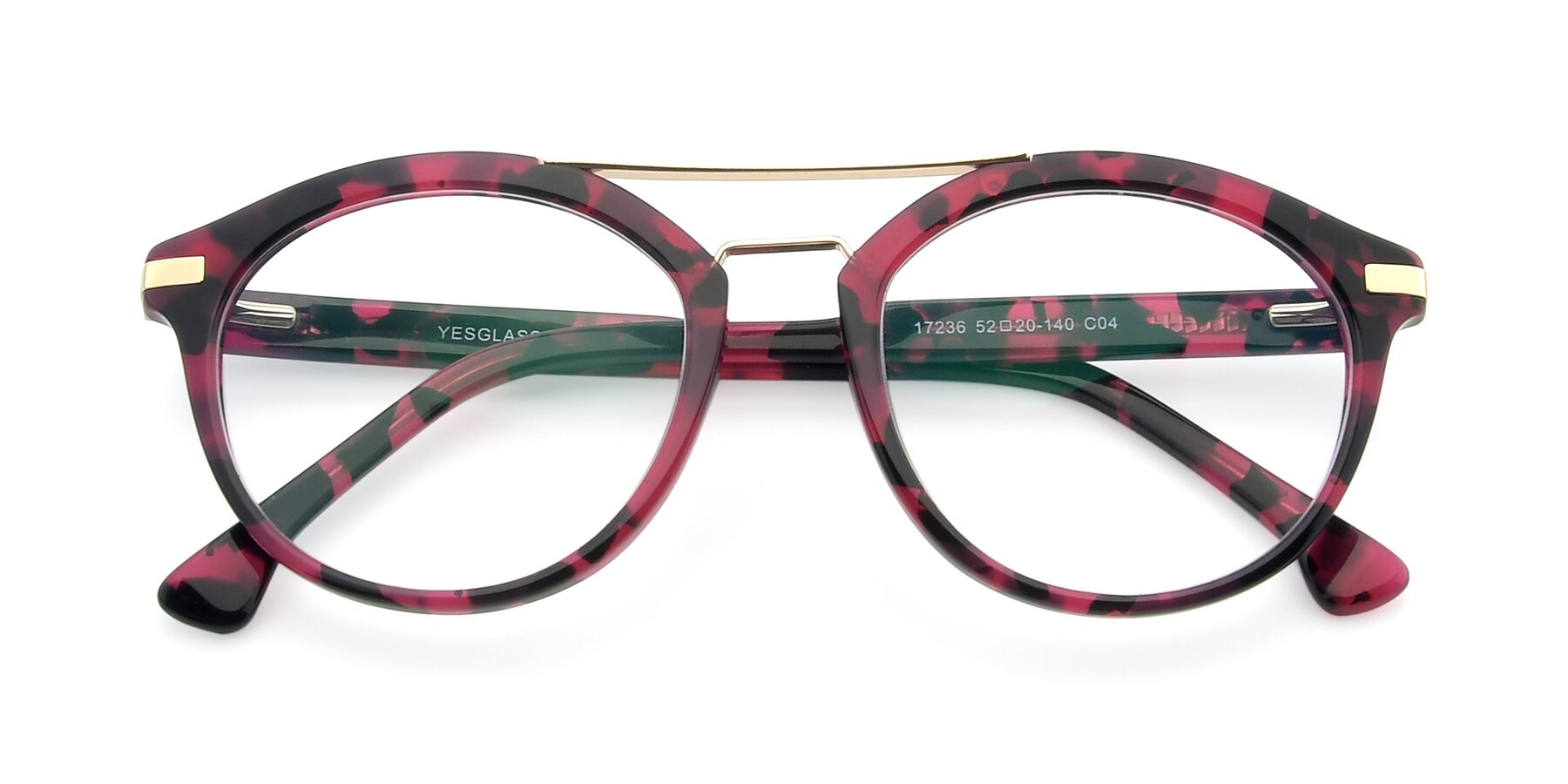 Folded Front of 17236 in Wine Tortoise with Clear Blue Light Blocking Lenses