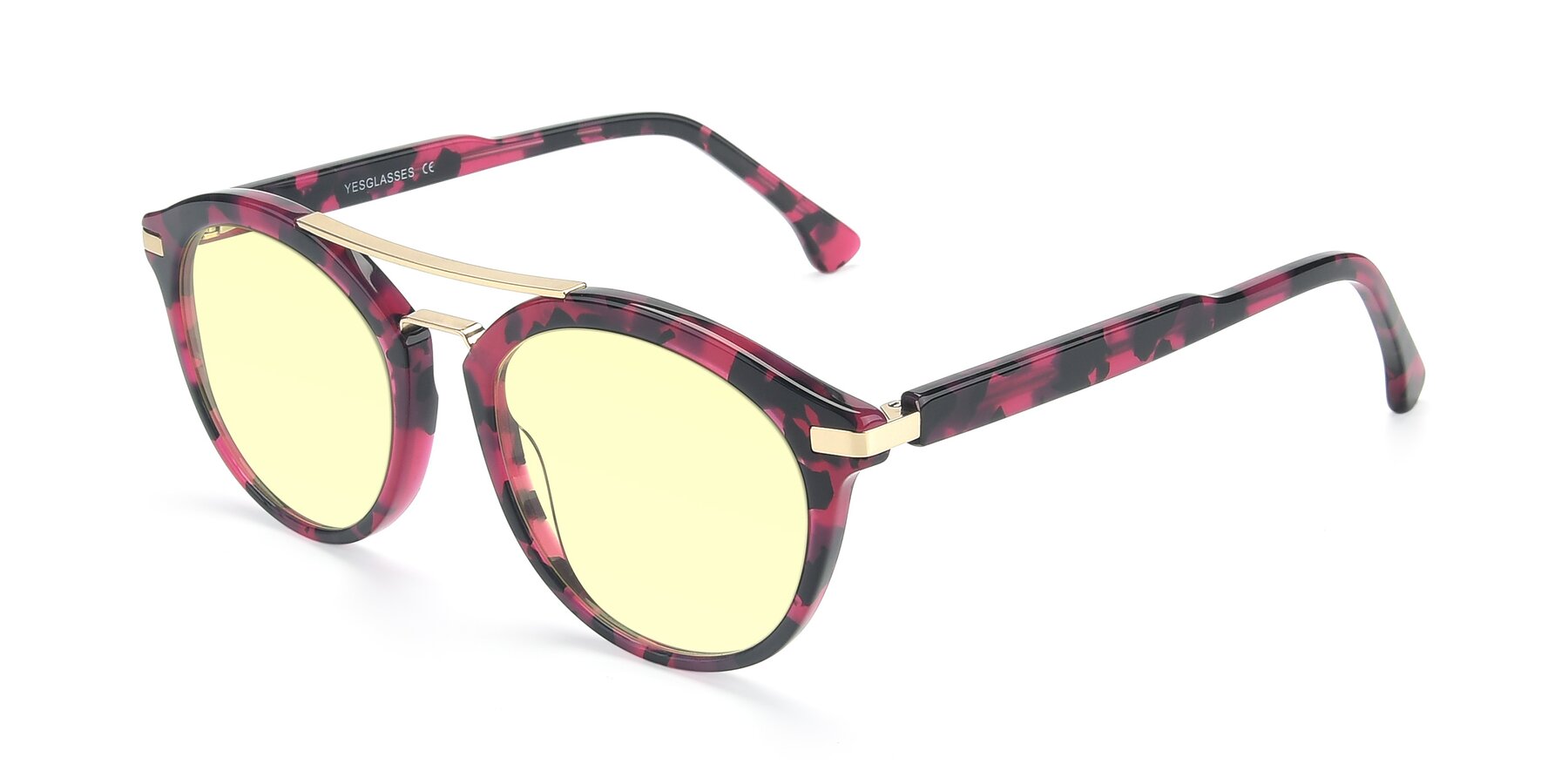 Angle of 17236 in Wine Tortoise with Light Yellow Tinted Lenses