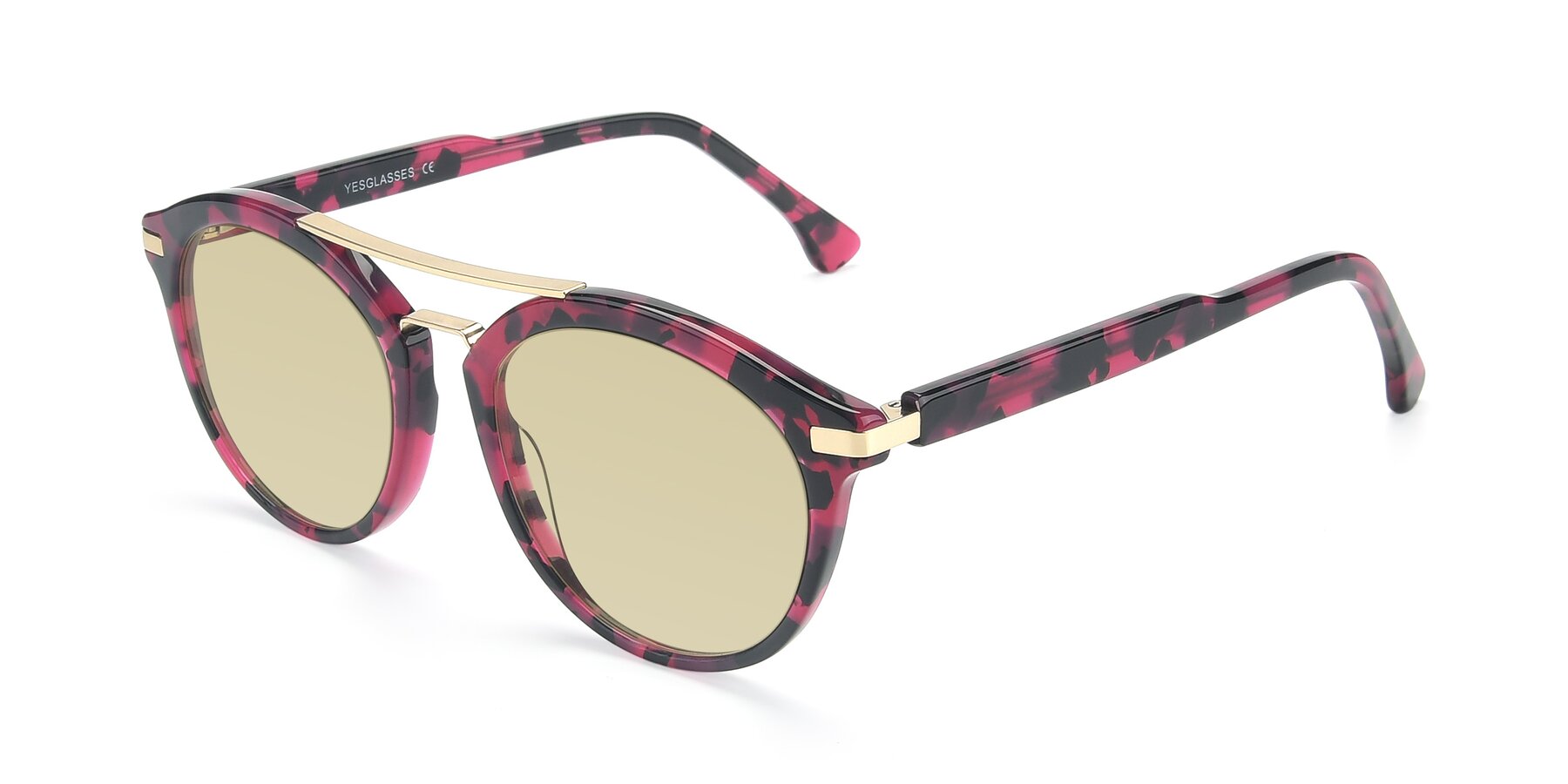 Angle of 17236 in Wine Tortoise with Light Champagne Tinted Lenses